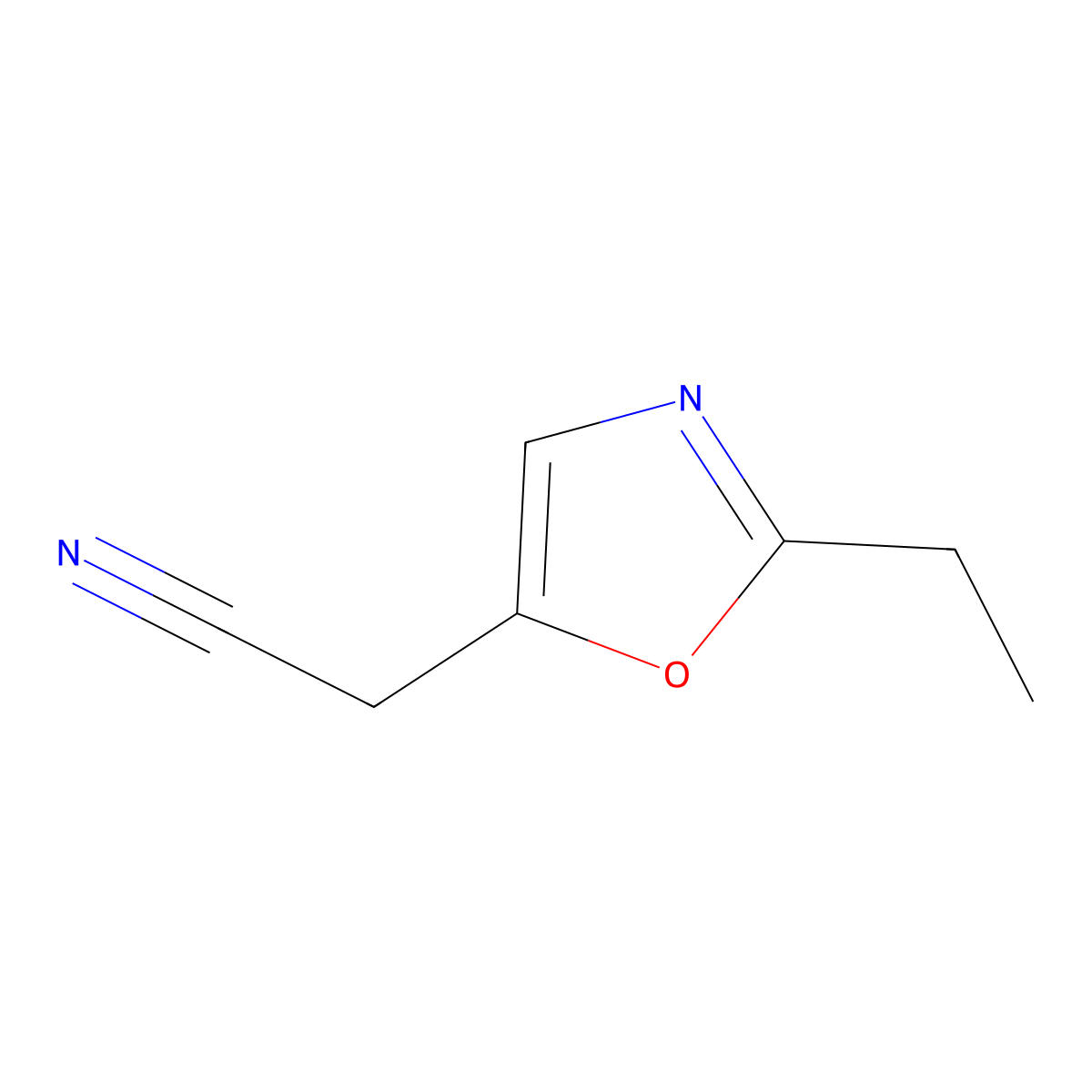 2-(2-Ethyloxazol-5-yl)acetonitrile molecular structure, CAS 1206971-78-9