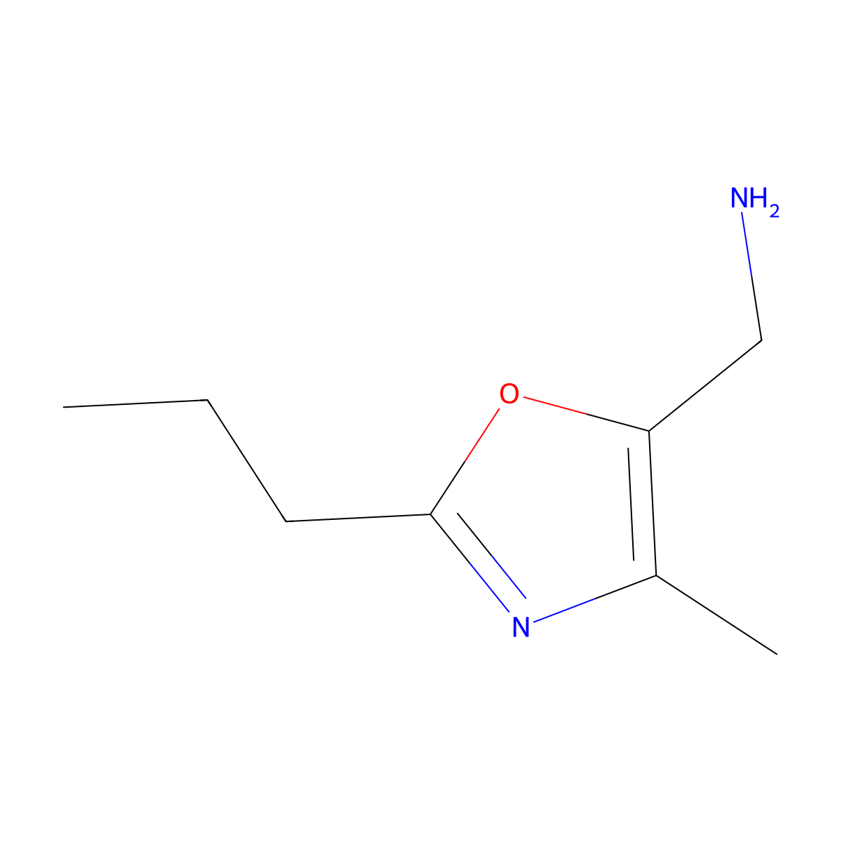 (4-Methyl-2-propyl-1,3-oxazol-5-yl)methanamine molecular structure, CAS 1206972-27-1