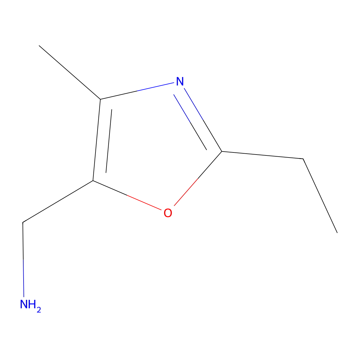(2-Ethyl-4-methyl-1,3-oxazol-5-yl)methanamine molecular structure, CAS 1206972-55-5