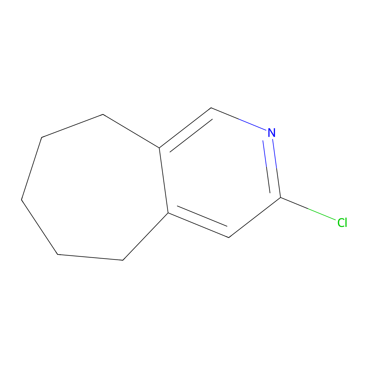 3-Chloro-6,7,8,9-tetrahydro-5H-cyclohepta[C]pyridine molecular structure, CAS 1206972-92-0