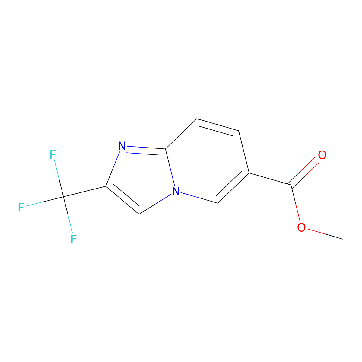 Methyl 2-(trifluoromethyl)imidazo(1,2-a)pyridine-6-carboxylate molecular structure, CAS 1206973-10-5