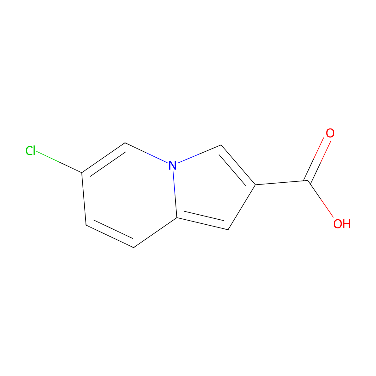 6-Chloroindolizine-2-carboxylic acid molecular structure, CAS 1206974-04-0