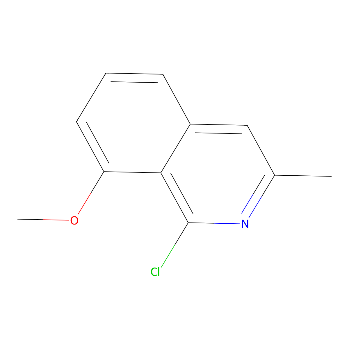 1-Chloro-8-methoxy-3-methylisoquinoline molecular structure, CAS 1206974-07-3