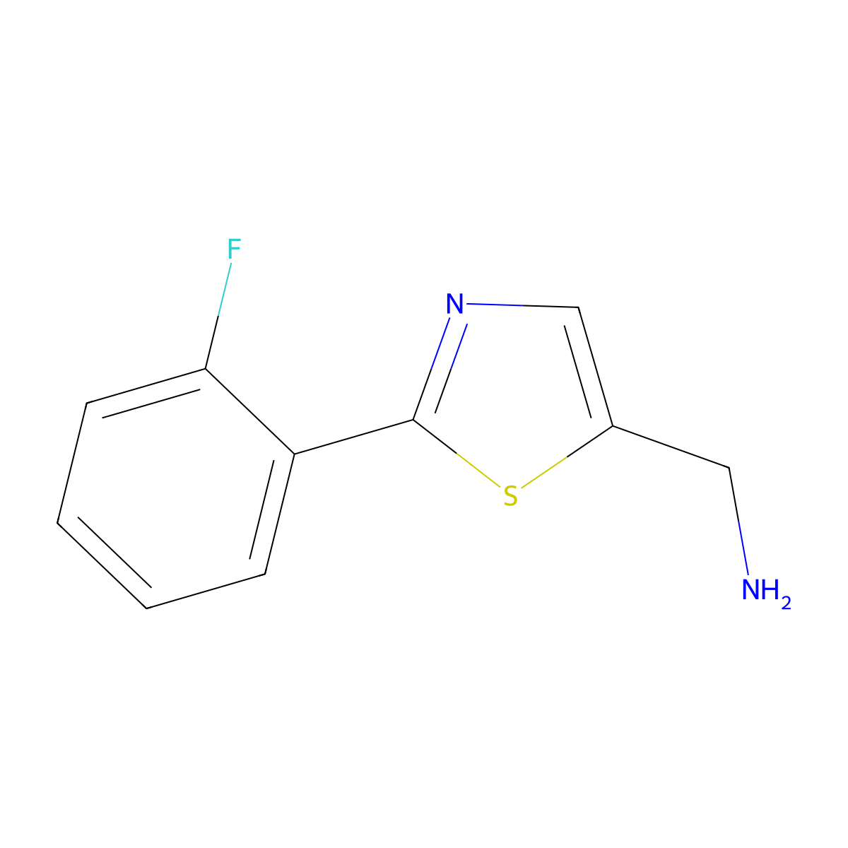 (2-(2-Fluorophenyl)thiazol-5-yl)methanamine molecular structure, CAS 1206974-13-1