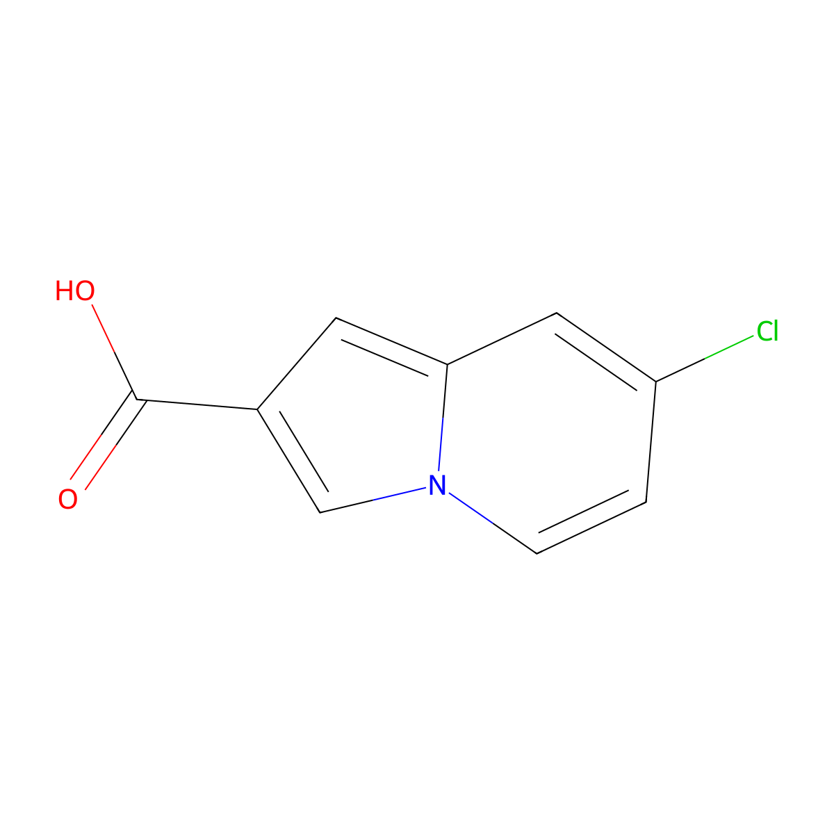 7-Chloro-2-indolizinecarboxylic acid molecular structure, CAS 1206974-14-2