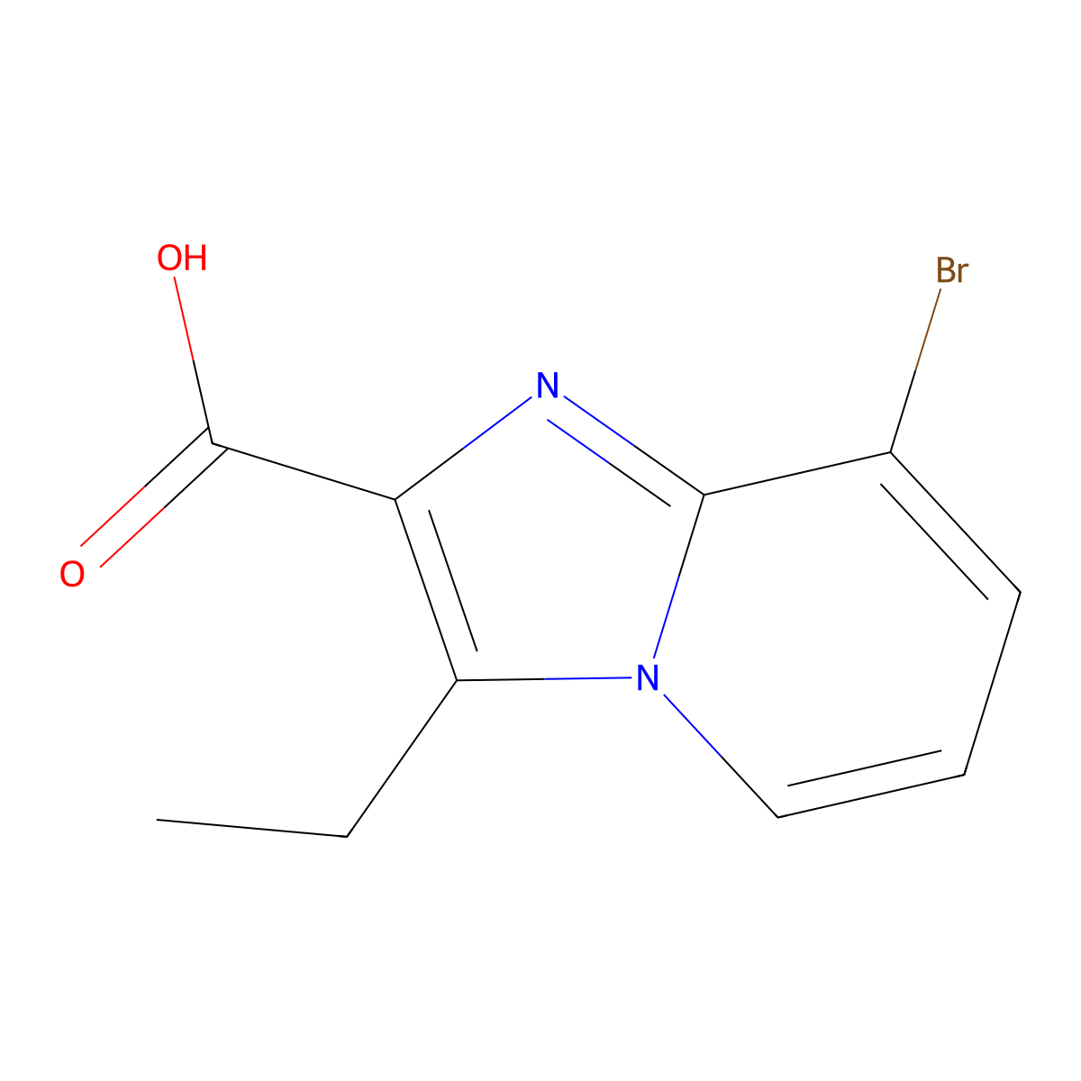 8-Bromo-3-ethylimidazo[1,2-a]pyridine-2-carboxylic acid molecular structure, CAS 1206974-50-6
