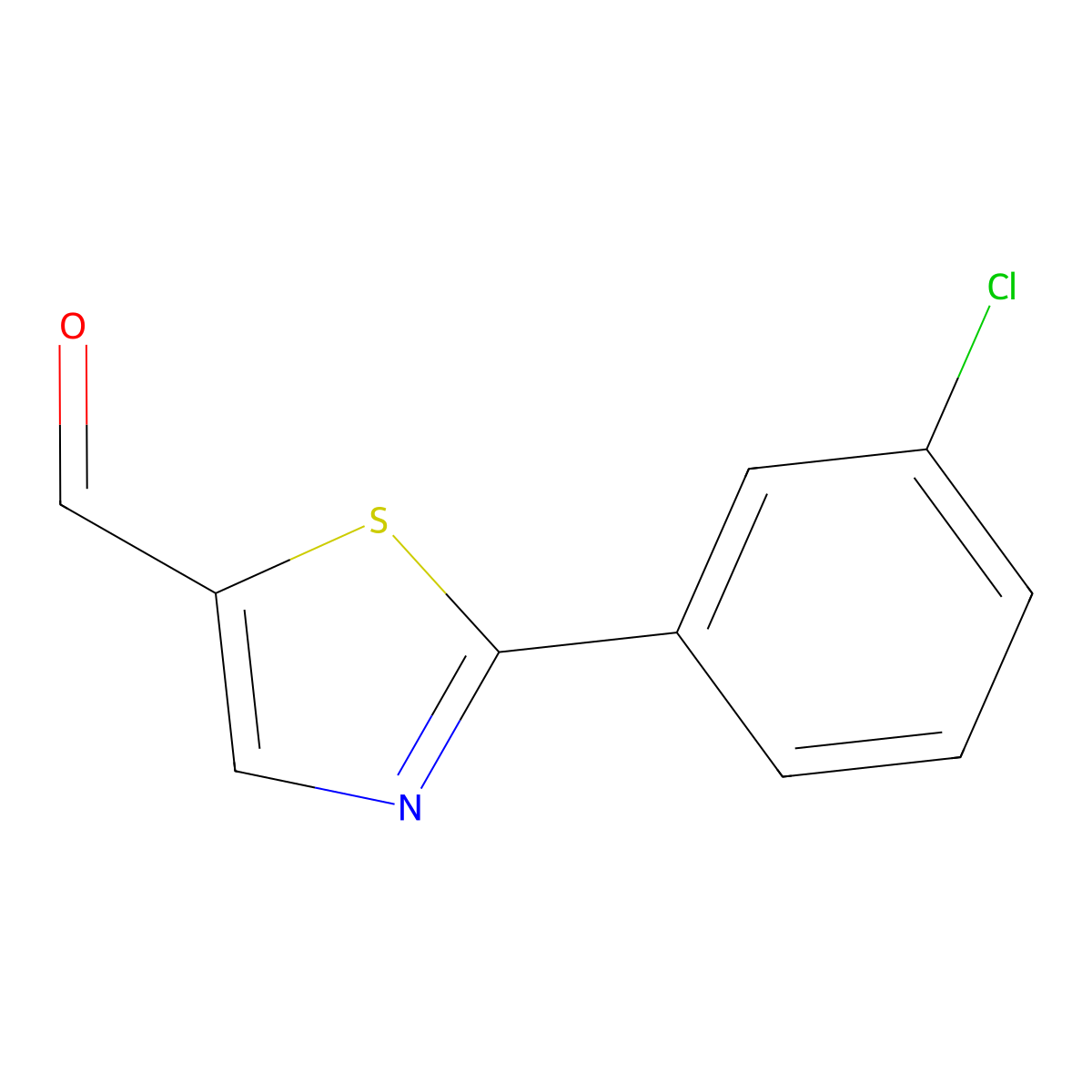 2-(3-Chlorophenyl)-1,3-thiazole-5-carbaldehyde molecular structure, CAS 1206974-69-7