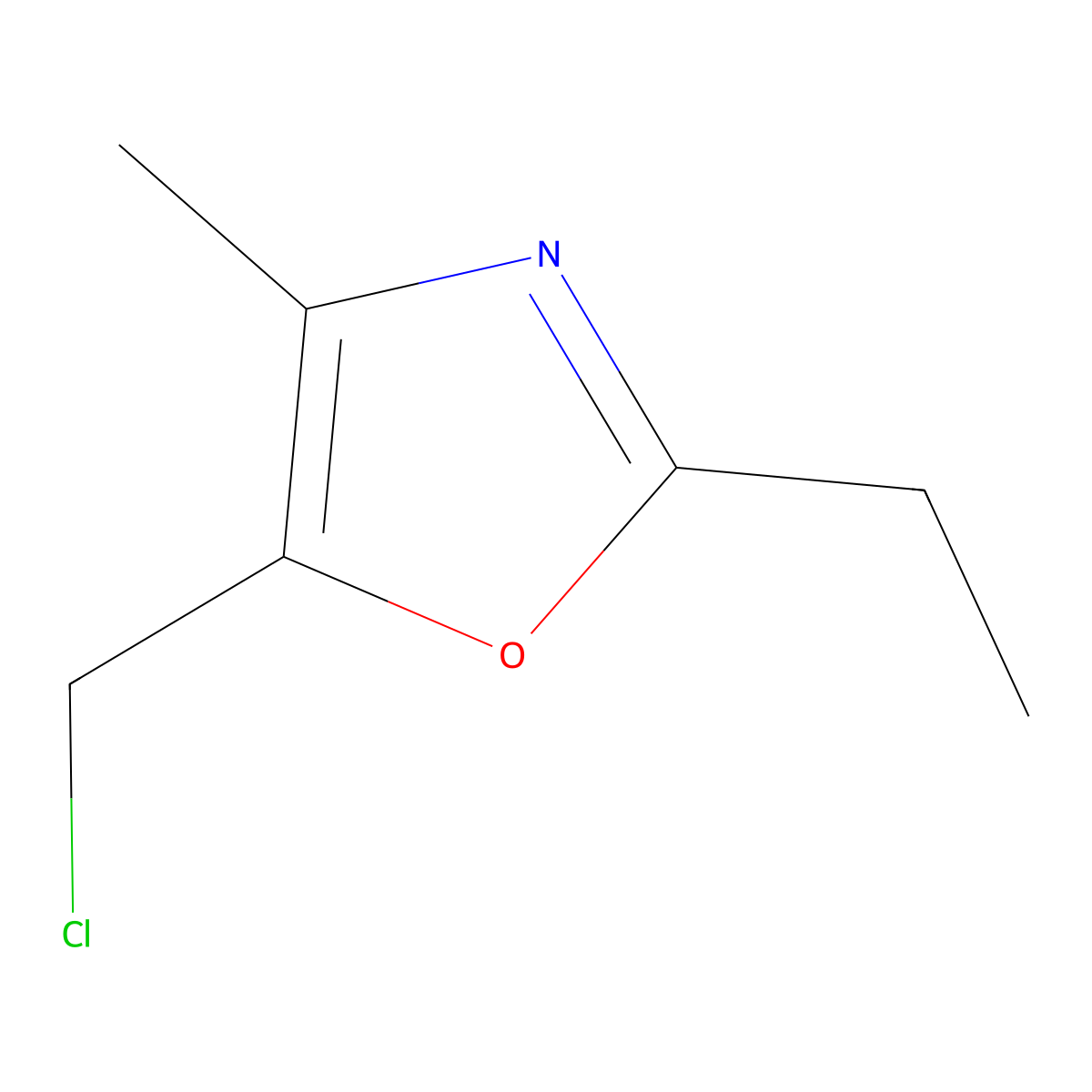 5-(Chloromethyl)-2-ethyl-4-methyl-1,3-oxazole molecular structure, CAS 1206975-47-4