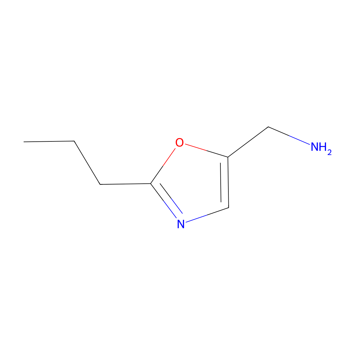 (2-Propyl-1,3-oxazol-5-yl)methanamine molecular structure, CAS 1206975-63-4