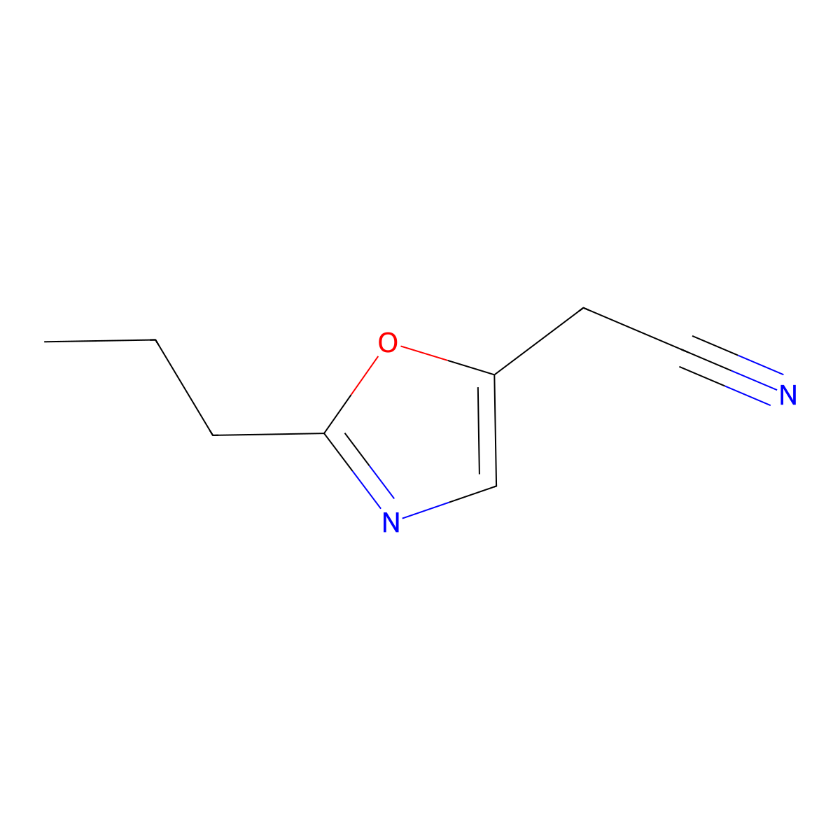 2-(2-Propyl-1,3-oxazol-5-yl)acetonitrile molecular structure, CAS 1206976-31-9
