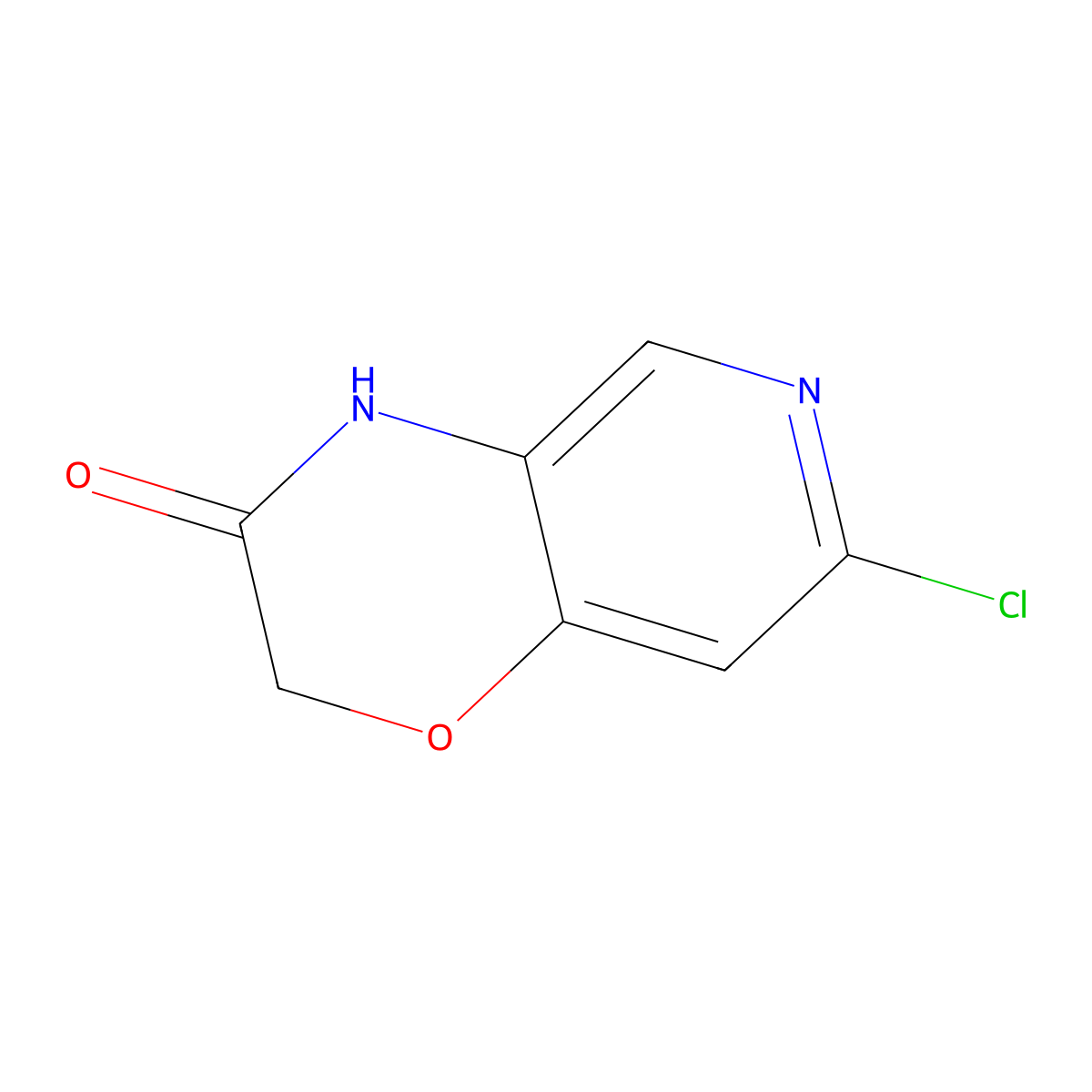 7-chloro-2H,3H,4H-pyrido(4,3-b)(1,4)oxazin-3-one molecular structure, CAS 1206977-63-0