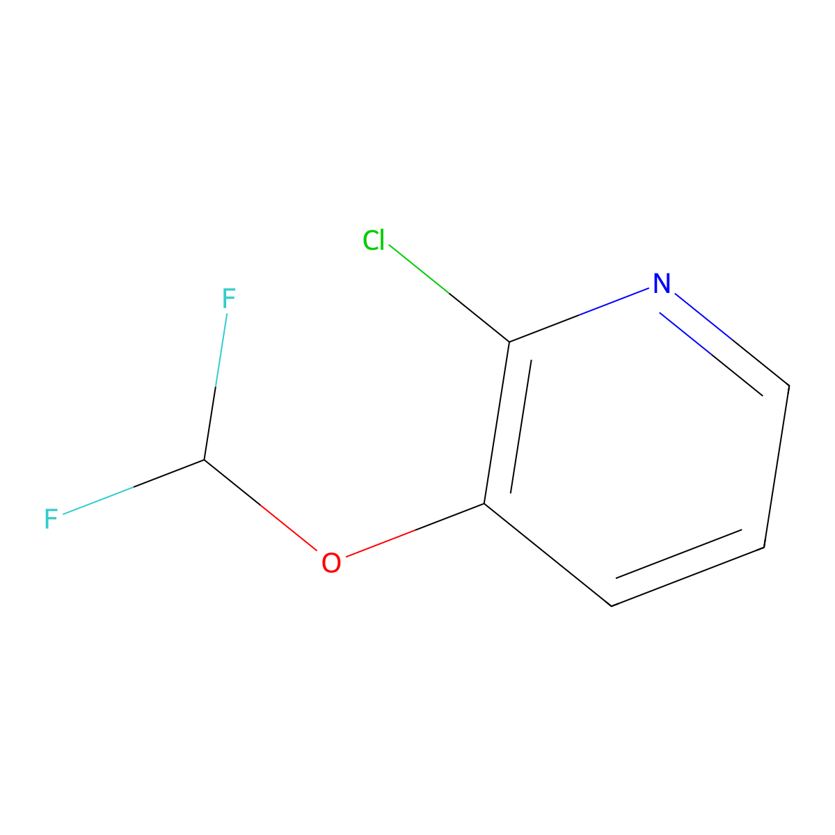2-Chloro-3-(difluoromethoxy)pyridine molecular structure, CAS 1206977-80-1