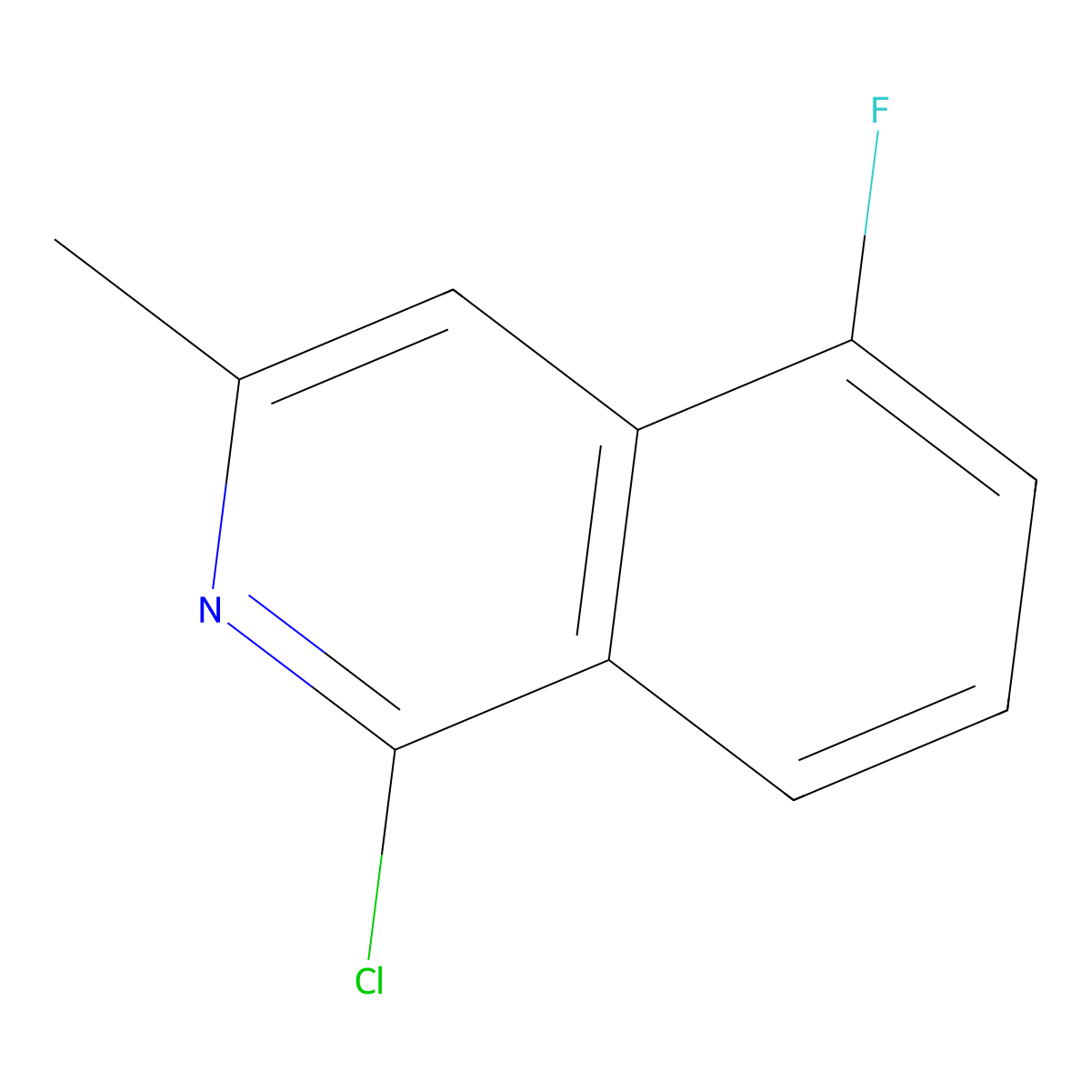 1-Chloro-5-fluoro-3-methylisoquinoline molecular structure, CAS 1206977-90-3