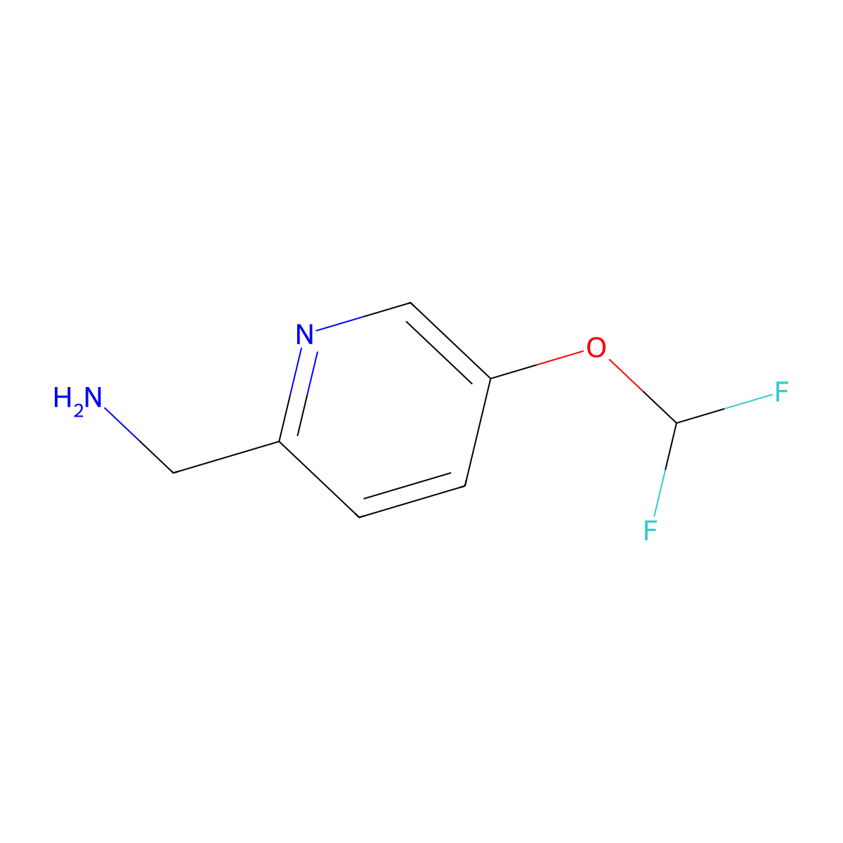 (5-(Difluoromethoxy)pyridin-2-yl)methanamine molecular structure, CAS 1206978-02-0
