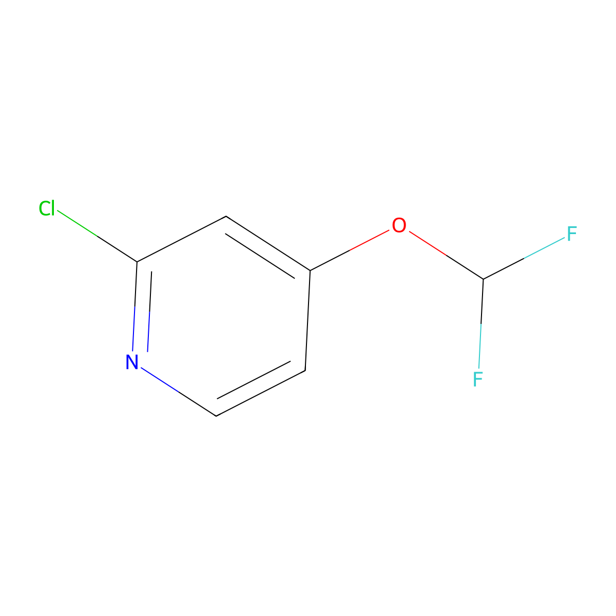 2-Chloro-4-(difluoromethoxy)pyridine molecular structure, CAS 1206978-15-5