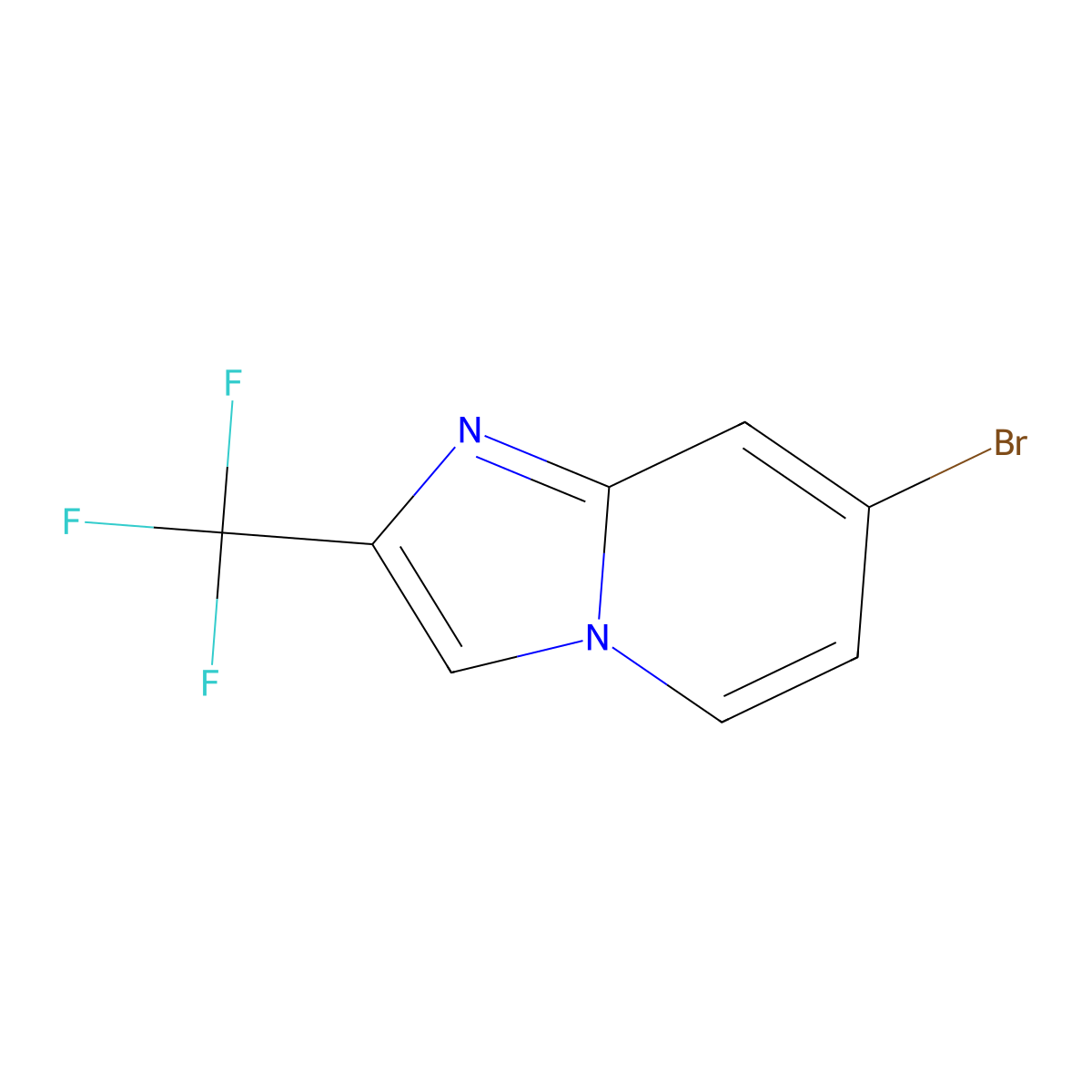 7-Bromo-2-(trifluoromethyl)imidazo(1,2-a)pyridine molecular structure, CAS 1206978-90-6