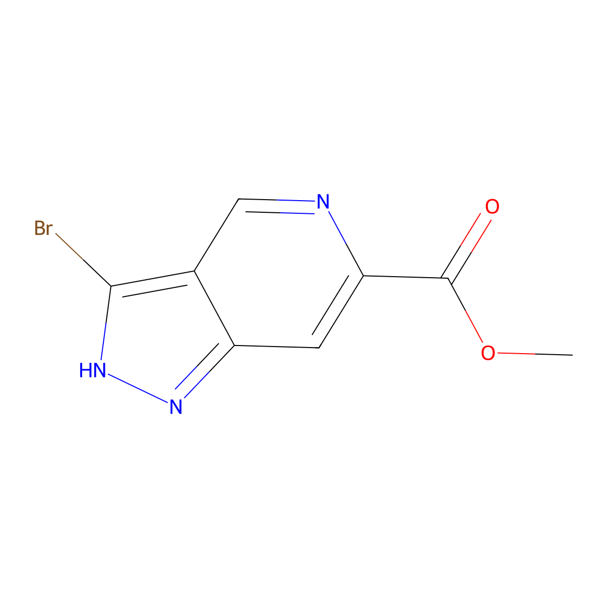 Methyl 3-bromo-1H-pyrazolo[4,3-c]pyridine-6-carboxylate molecular structure, CAS 1206979-28-3