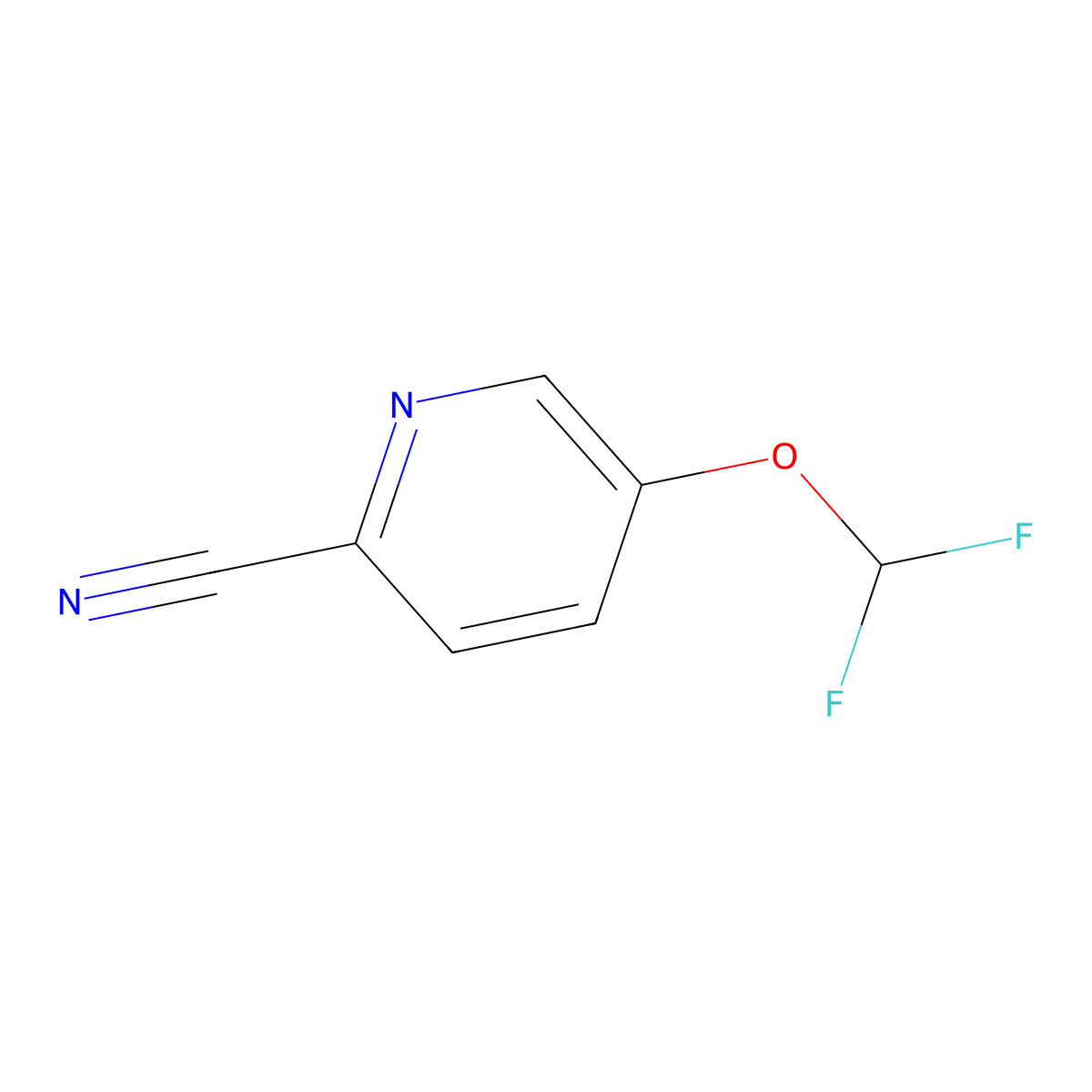 5-(Difluoromethoxy)pyridine-2-carbonitrile molecular structure, CAS 1206979-57-8