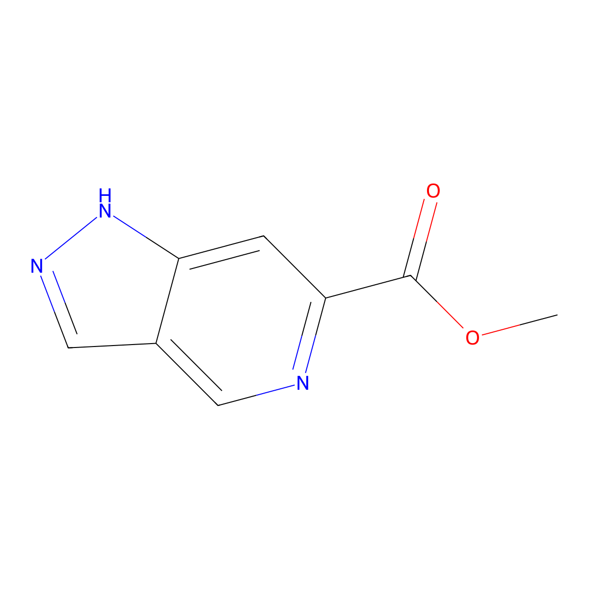 Methyl 1H-pyrazolo[4,3-c]pyridine-6-carboxylate molecular structure, CAS 1206979-63-6