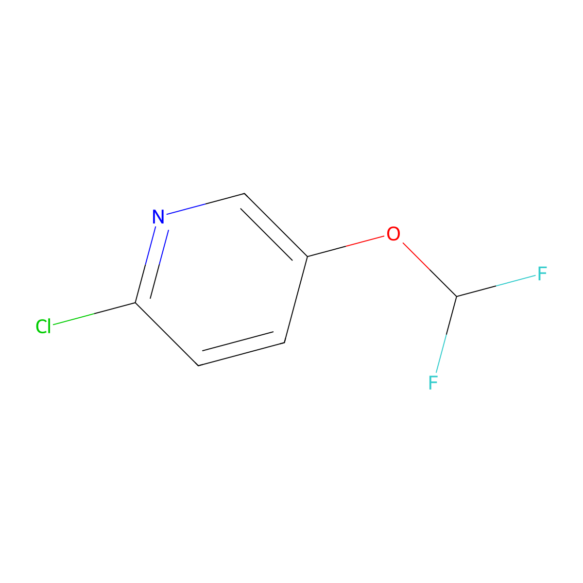 2-Chloro-5-(difluoromethoxy)pyridine molecular structure, CAS 1206980-28-0