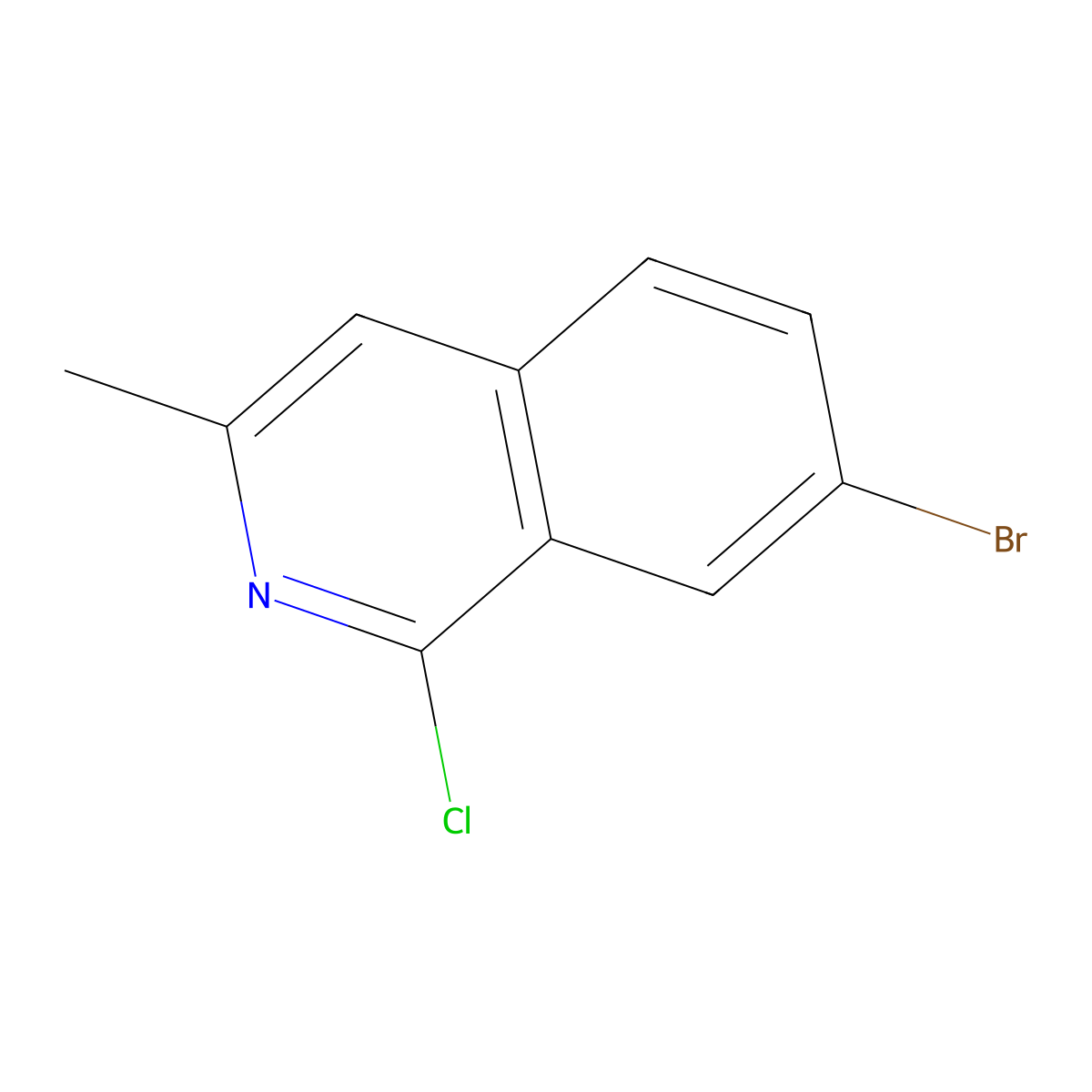 7-Bromo-1-chloro-3-methylisoquinoline molecular structure, CAS 1206980-30-4
