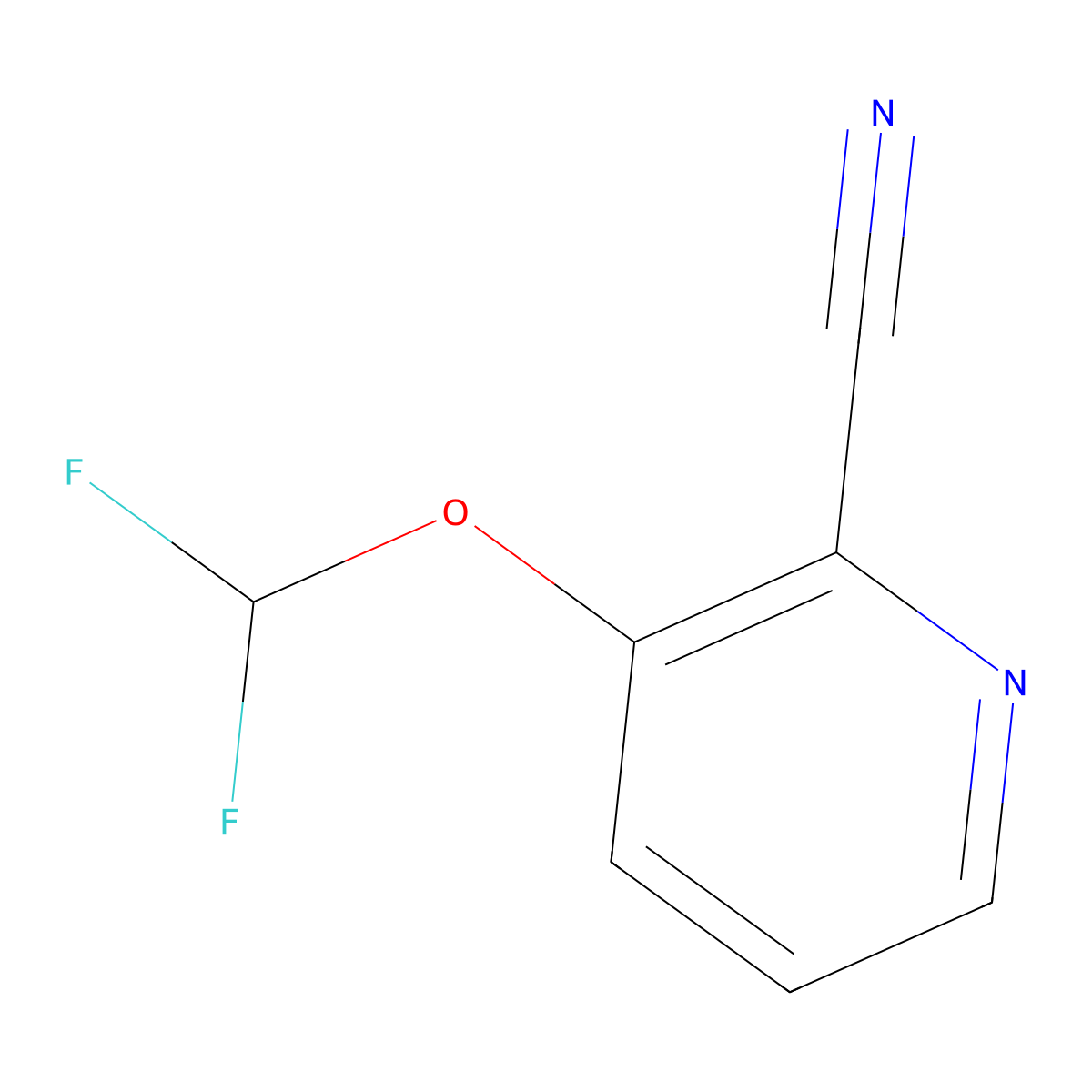 3-(Difluoromethoxy)picolinonitrile molecular structure, CAS 1206981-09-0