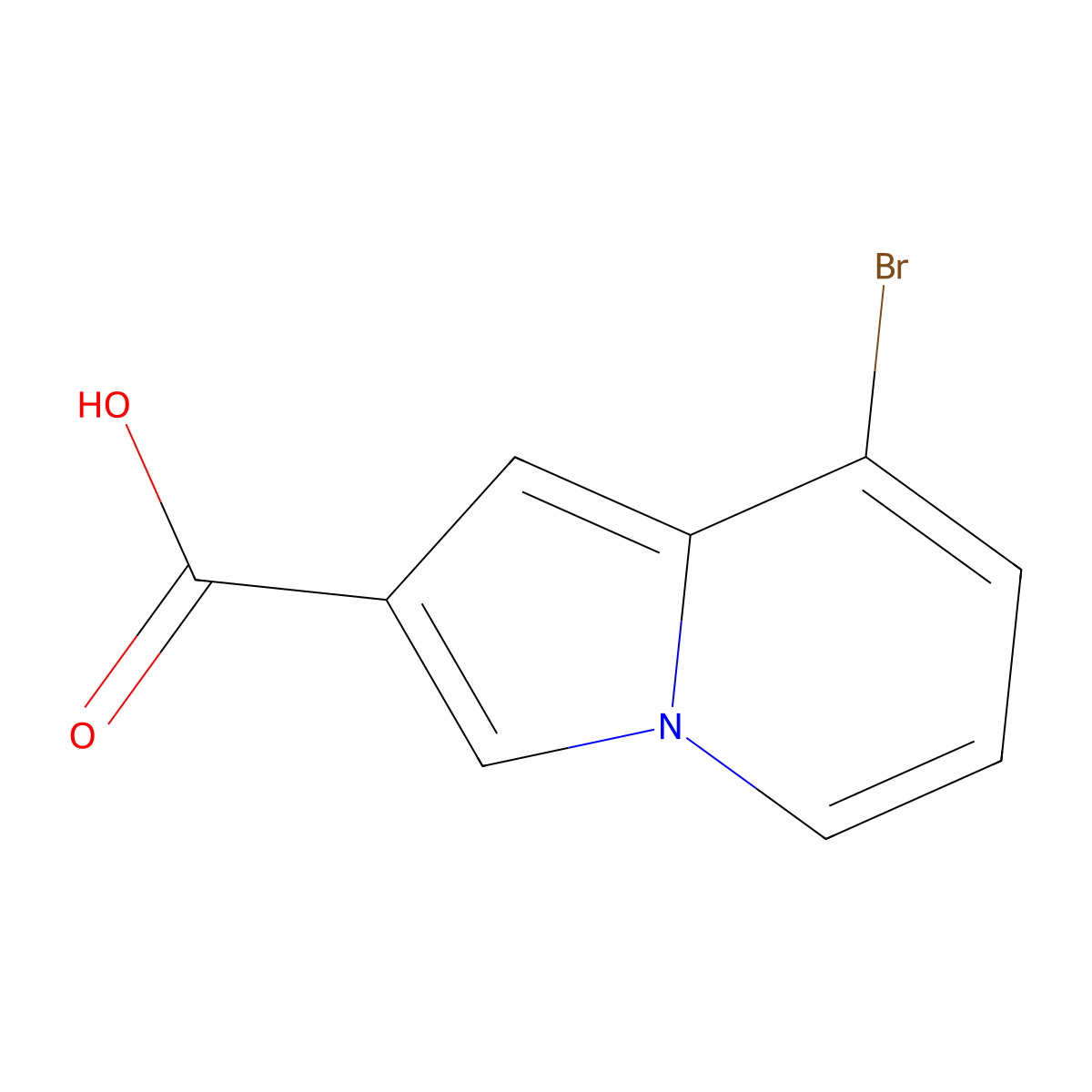 8-Bromoindolizine-2-carboxylic acid molecular structure, CAS 1206981-88-5
