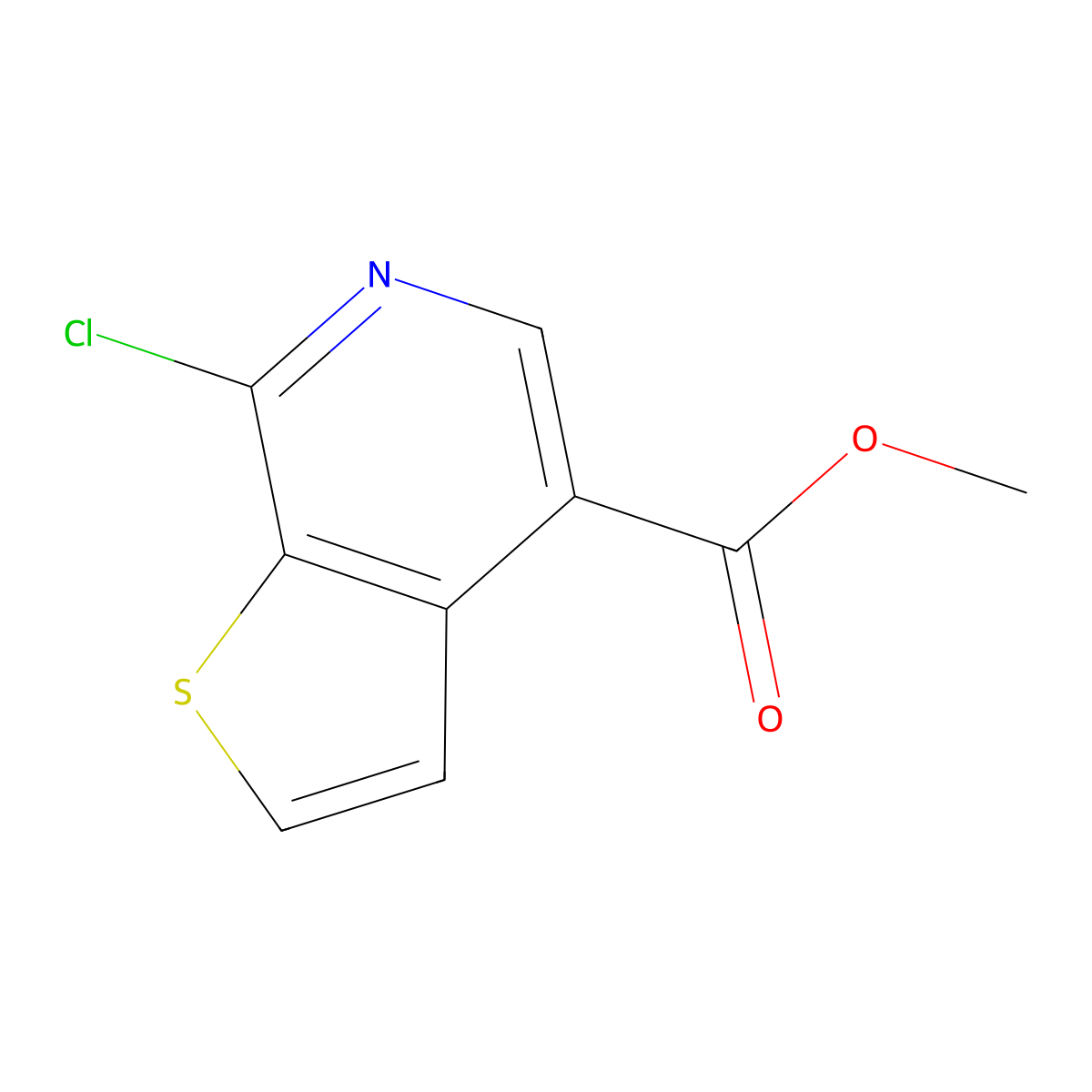 Methyl 7-chlorothieno[2,3-c]pyridine-4-carboxylate molecular structure, CAS 1206981-93-2