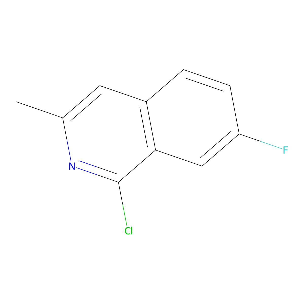 1-Chloro-7-fluoro-3-methylisoquinoline molecular structure, CAS 1206982-03-7