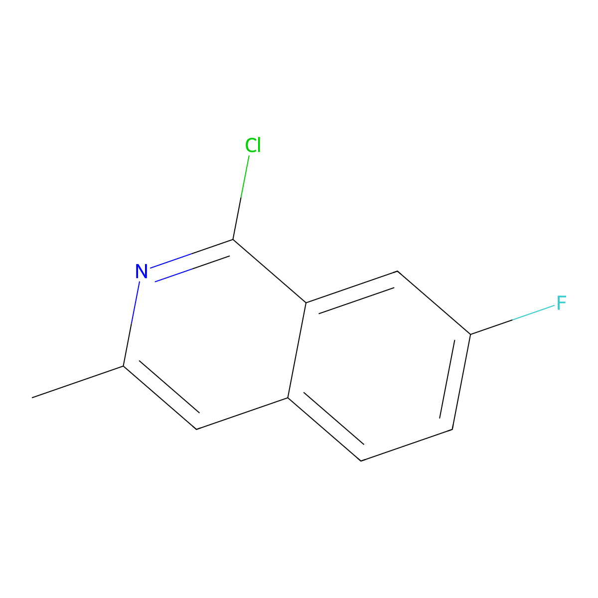 1-Chloro-7-fluoro-3-methylisoquinoline molecular structure, CAS 1206982-03-7