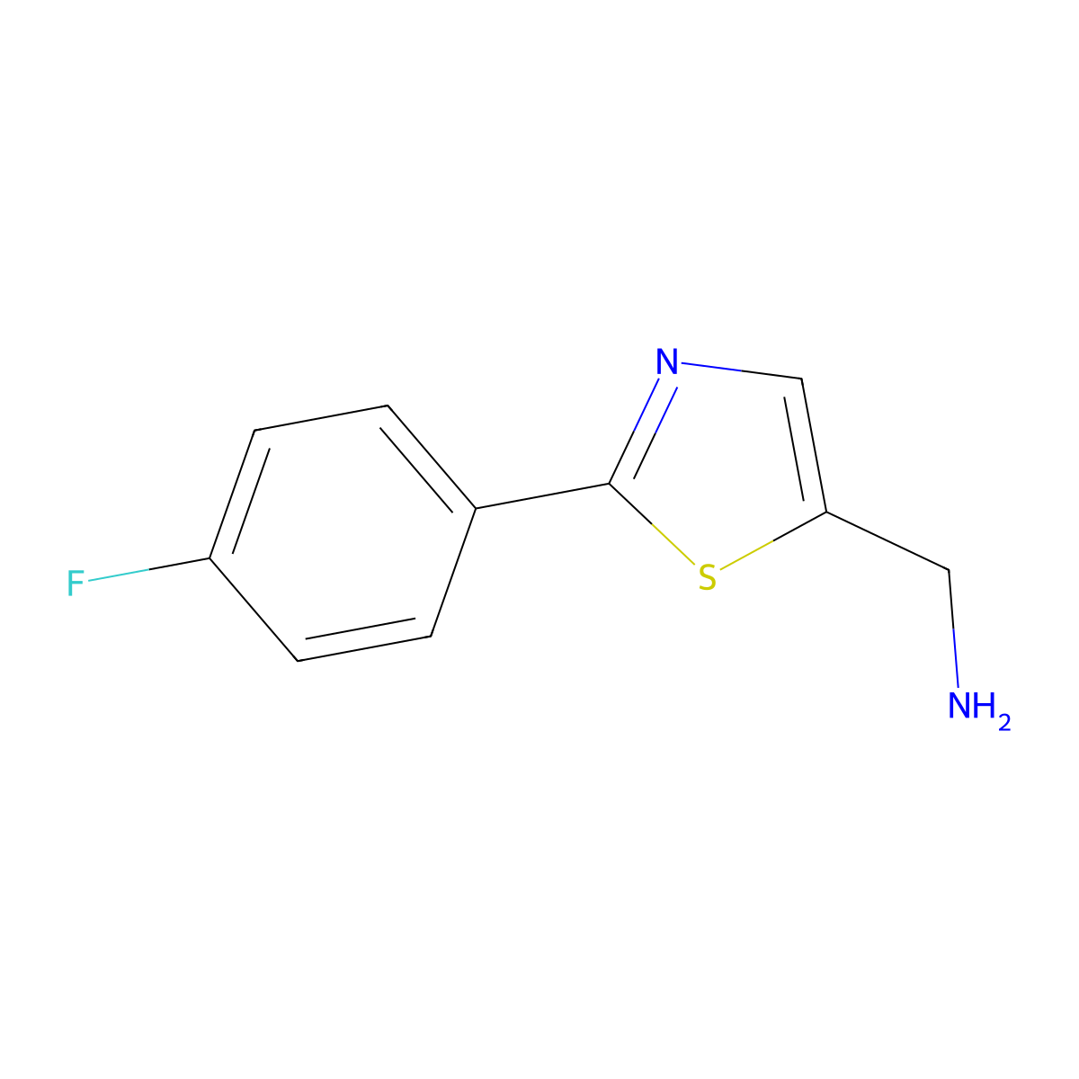 (2-(4-Fluorophenyl)thiazol-5-yl)methanamine molecular structure, CAS 1206983-63-2