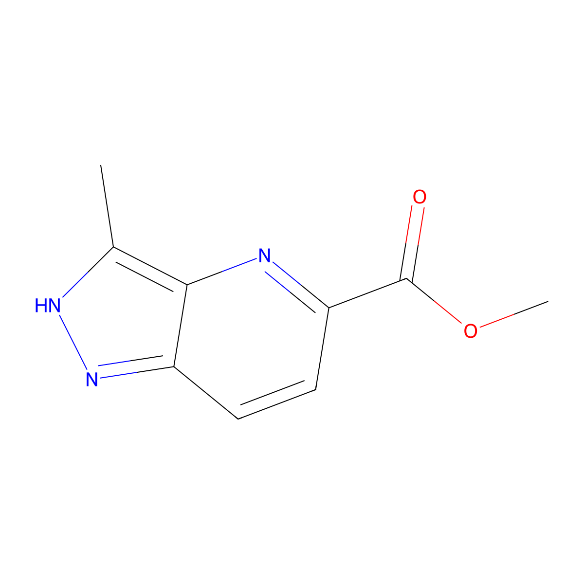 Methyl 3-methyl-1H-pyrazolo[4,3-B]pyridine-5-carboxylate molecular structure, CAS 1206983-99-4