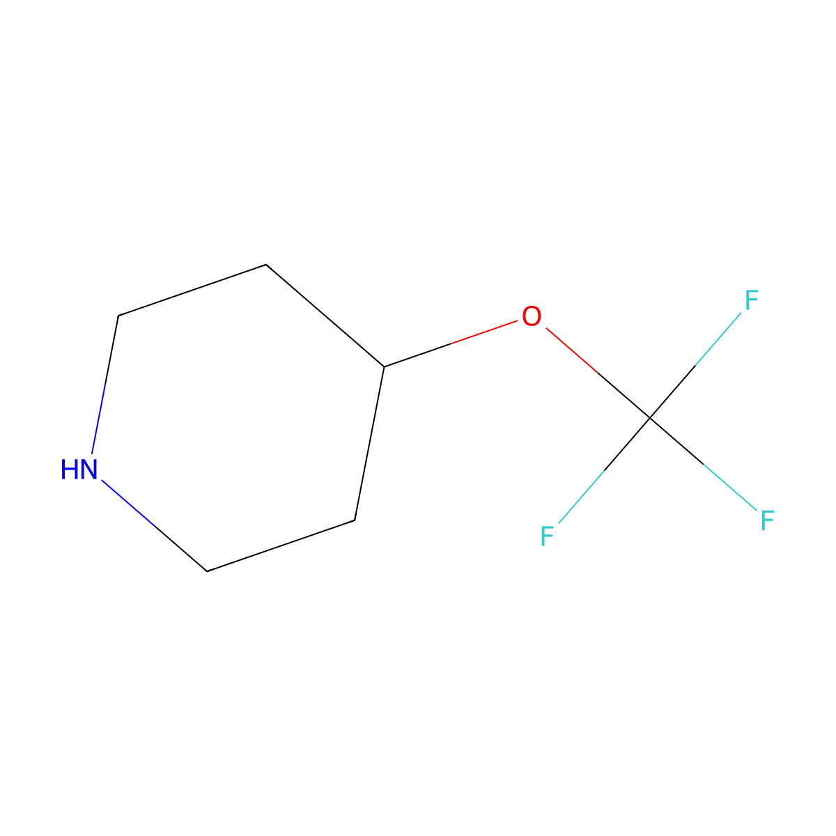 4-(Trifluoromethoxy)piperidine molecular structure, CAS 1206984-05-5