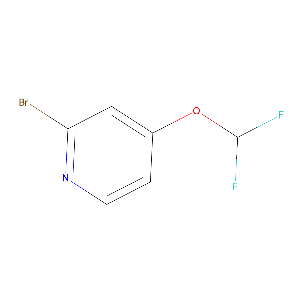 2-Bromo-4-(difluoromethoxy)pyridine molecular structure, CAS 1206984-48-6