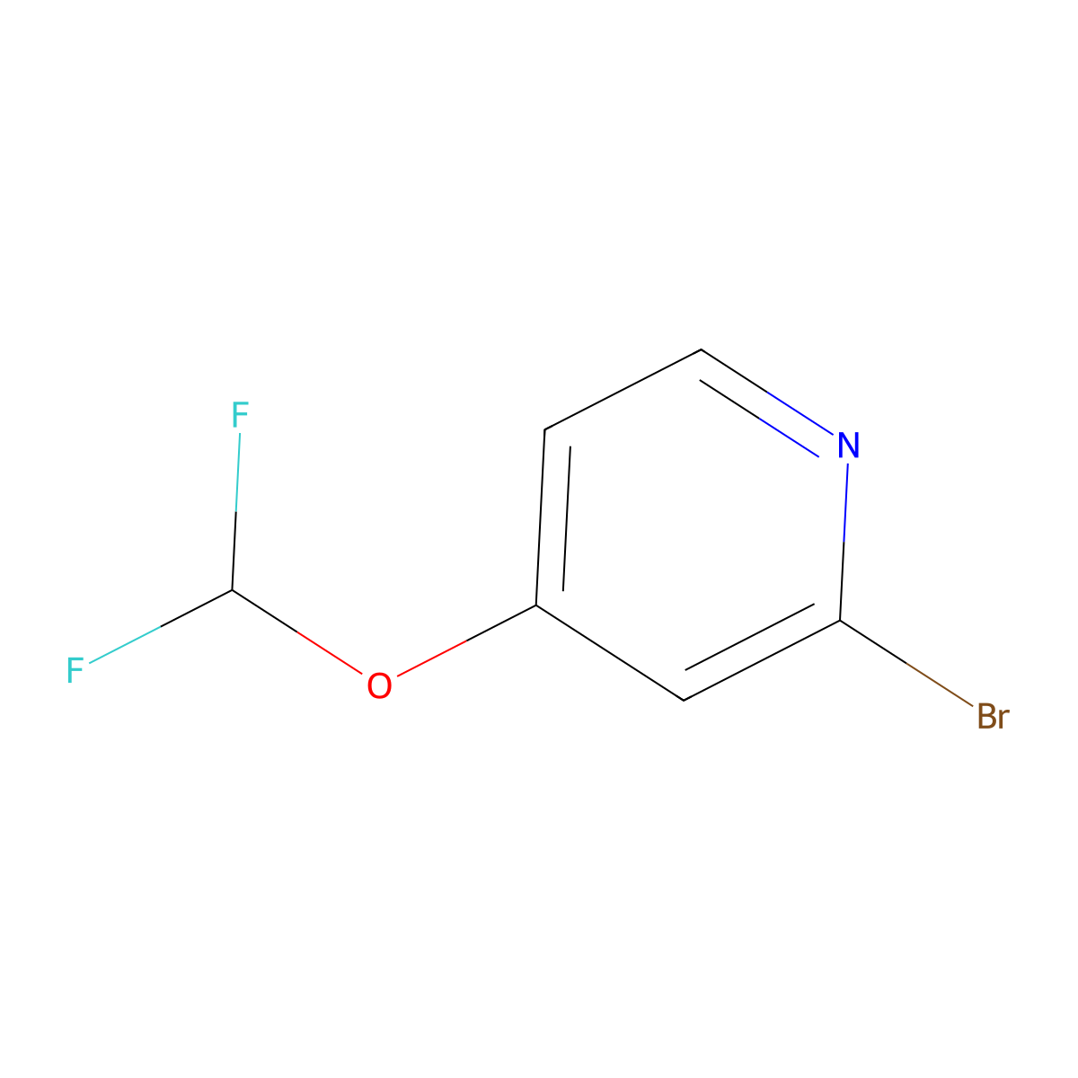 2-Bromo-4-(difluoromethoxy)pyridine molecular structure, CAS 1206984-48-6