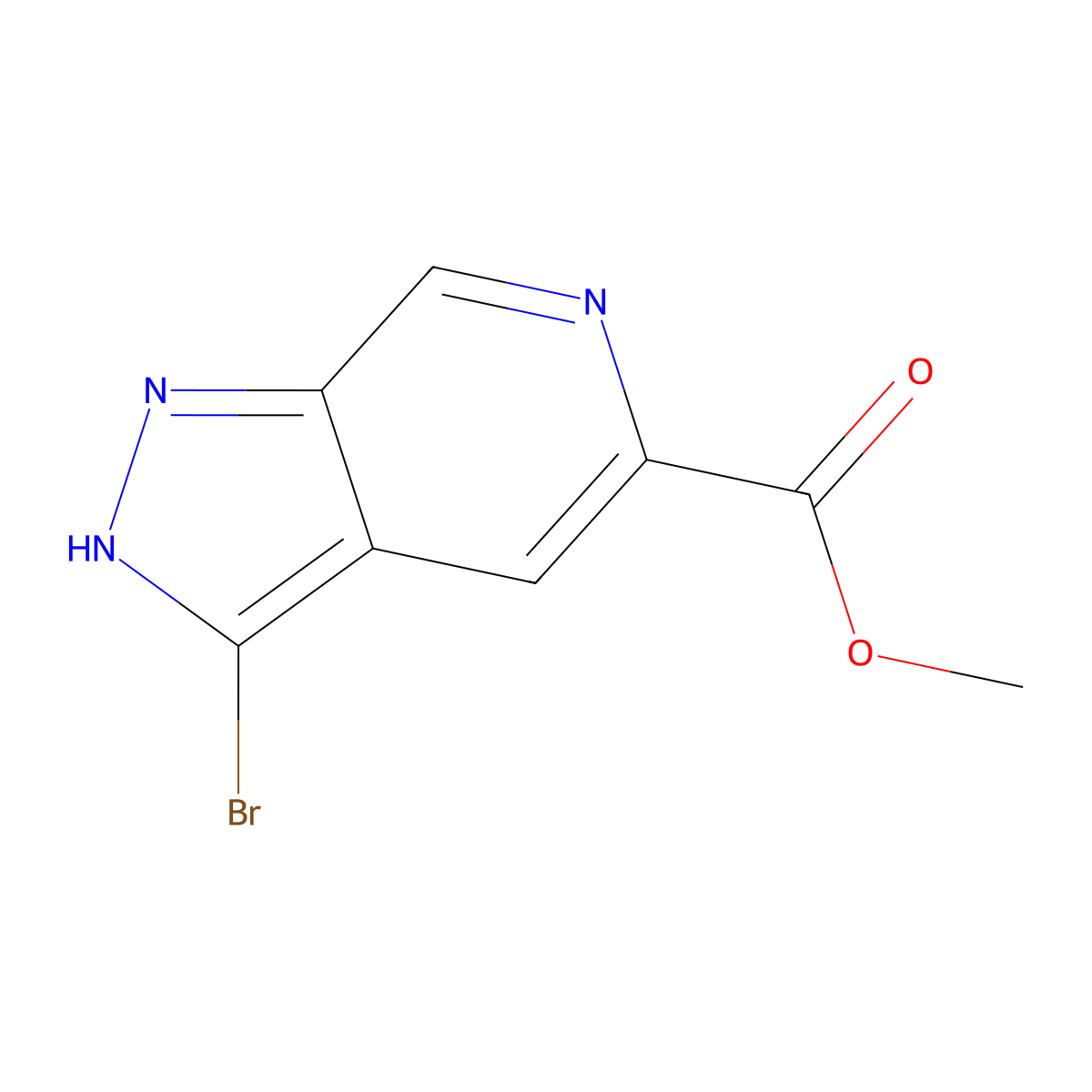 methyl 3-bromo-1H-pyrazolo[3,4-c]pyridine-5-carboxylate molecular structure, CAS 1206984-55-5