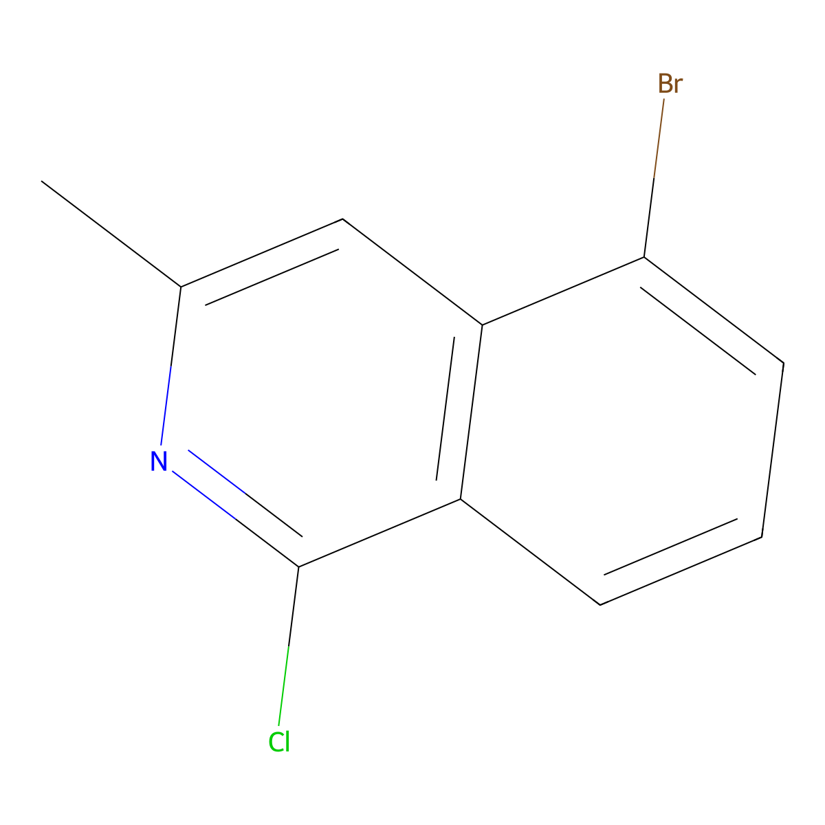5-Bromo-1-chloro-3-methylisoquinoline molecular structure, CAS 1206984-59-9