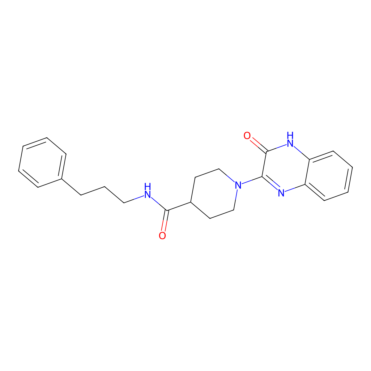 1-(3-oxo-3,4-dihydroquinoxalin-2-yl)-N-(3-phenylpropyl)piperidine-4-carboxamide molecular structure, CAS 1206984-73-7