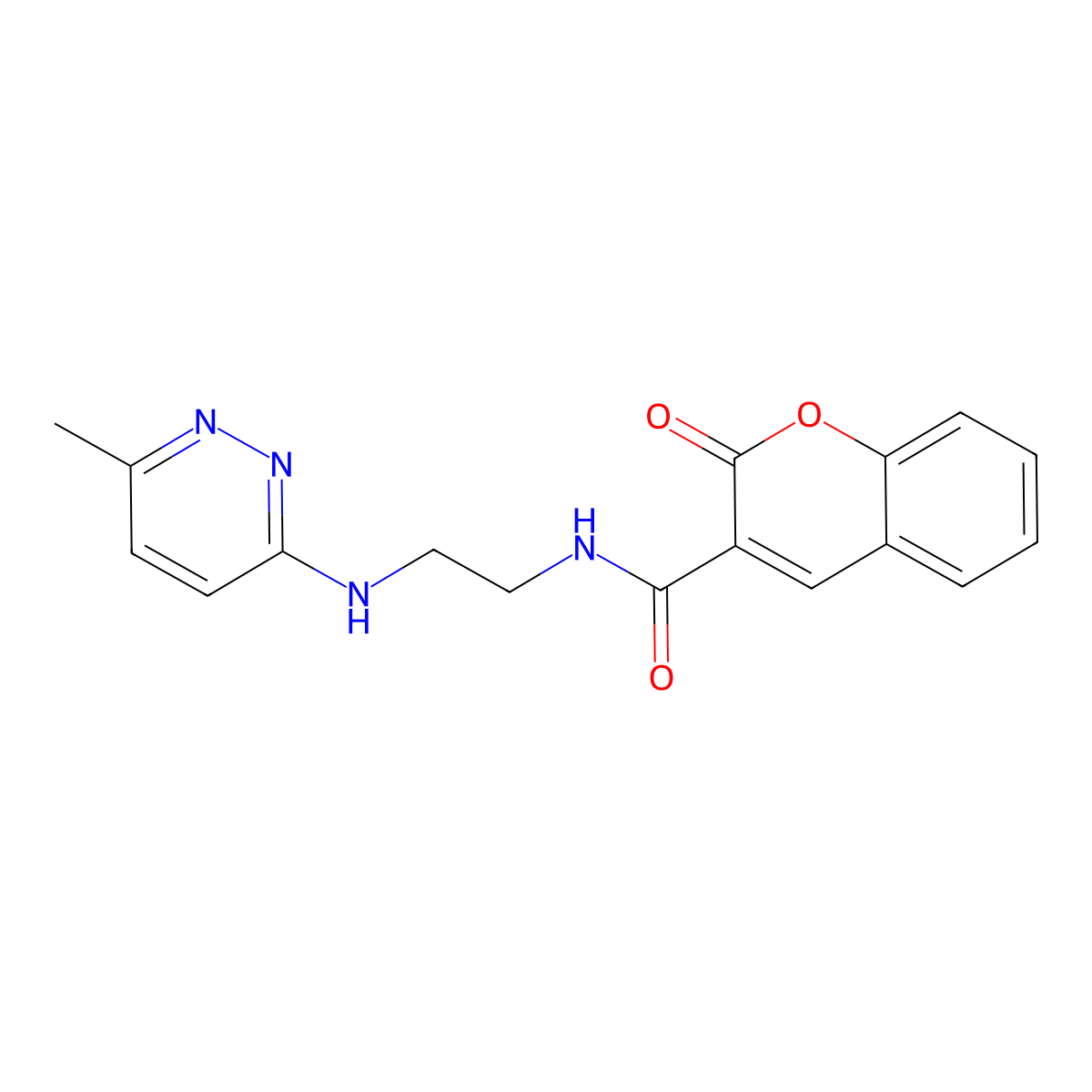 N-{2-[(6-methylpyridazin-3-yl)amino]ethyl}-2-oxo-2H-chromene-3-carboxamide molecular structure, CAS 1206984-77-1