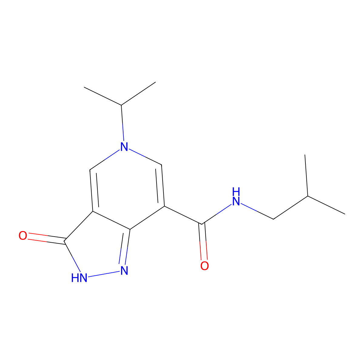 N-isobutyl-5-isopropyl-3-oxo-3,5-dihydro-2H-pyrazolo[4,3-c]pyridine-7-carboxamide molecular structure, CAS 1206984-87-3