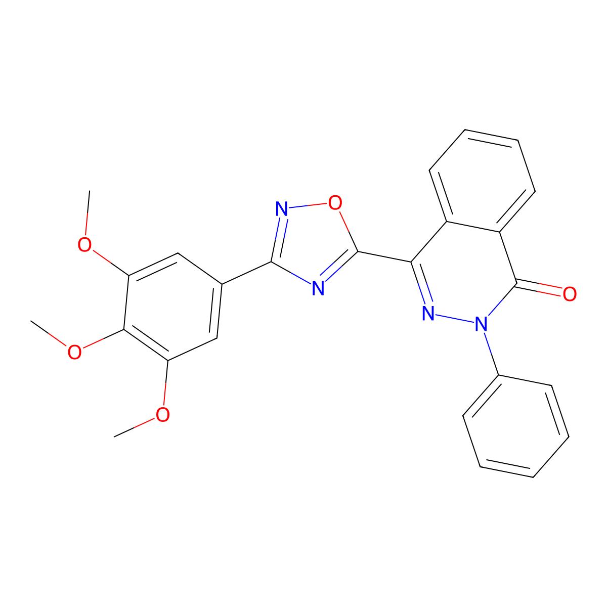 2-phenyl-4-[3-(3,4,5-trimethoxyphenyl)-1,2,4-oxadiazol-5-yl]phthalazin-1(2H)-one molecular structure, CAS 1206984-91-9