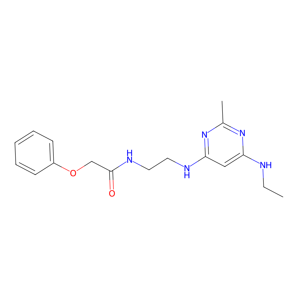 N-(2-((6-(ethylamino)-2-methylpyrimidin-4-yl)amino)ethyl)-2-phenoxyacetamide molecular structure, CAS 1206984-95-3