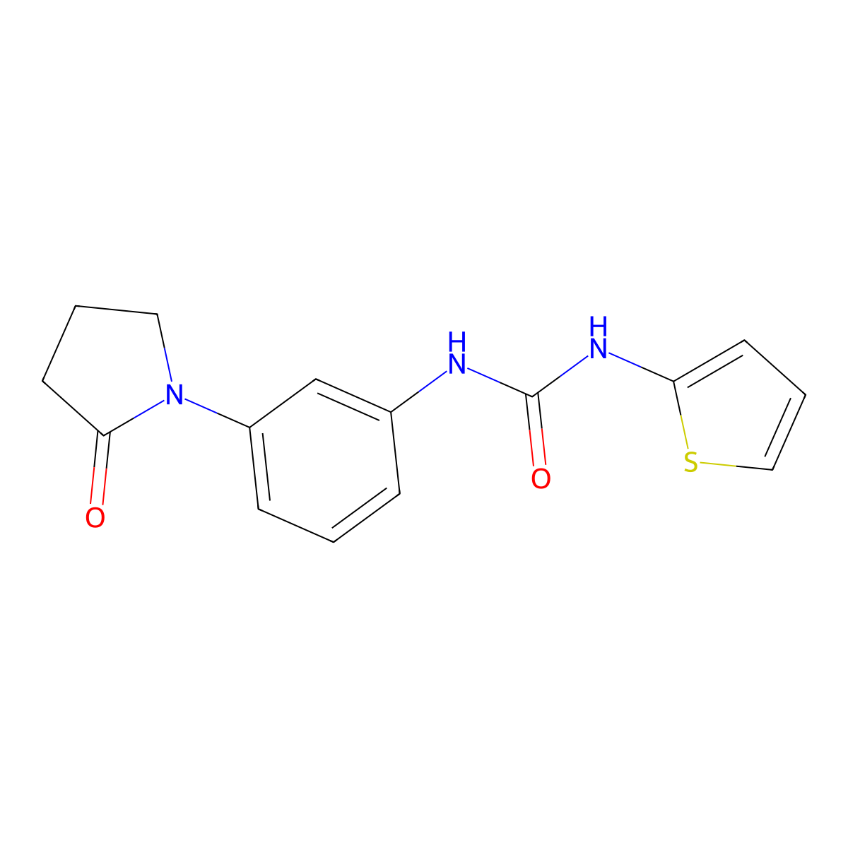1-[3-(2-Oxopyrrolidin-1-yl)phenyl]-3-(thiophen-2-yl)urea molecular structure, CAS 1206985-07-0