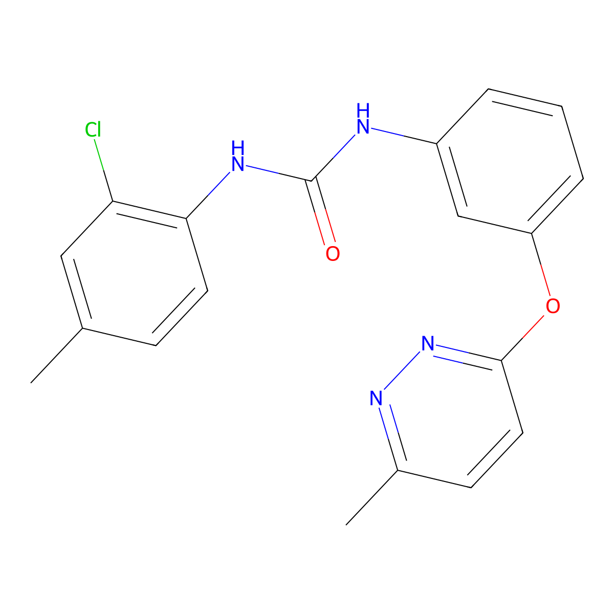 1-(2-Chloro-4-methylphenyl)-3-(3-((6-methylpyridazin-3-yl)oxy)phenyl)urea molecular structure, CAS 1206985-19-4