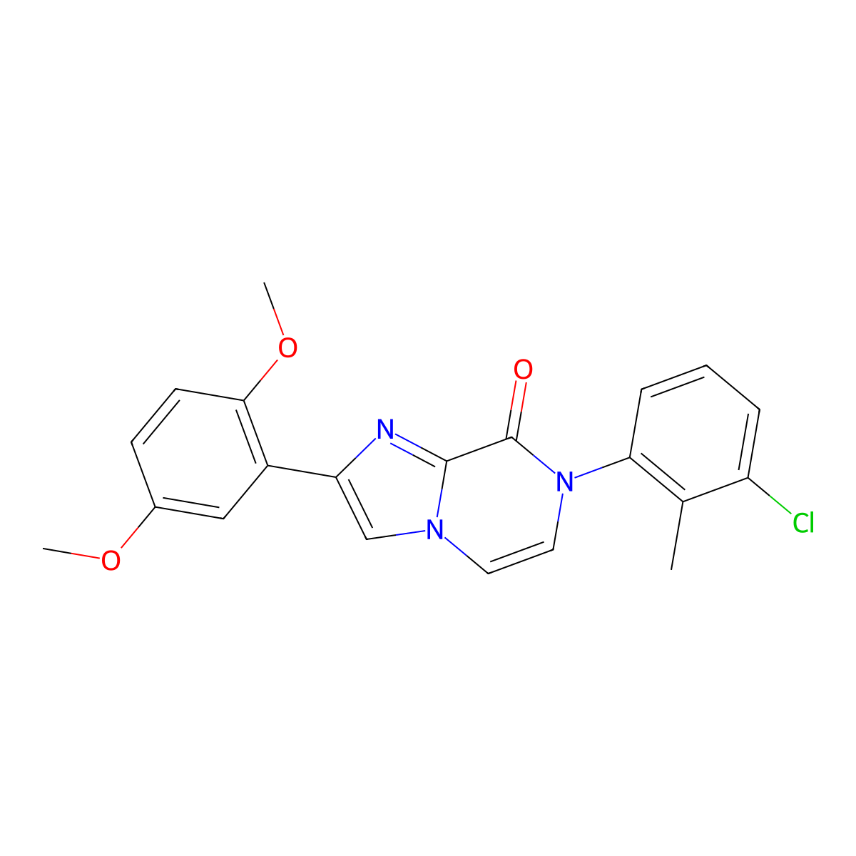 7-(3-chloro-2-methylphenyl)-2-(2,5-dimethoxyphenyl)imidazo[1,2-a]pyrazin-8(7H)-one molecular structure, CAS 1206985-21-8