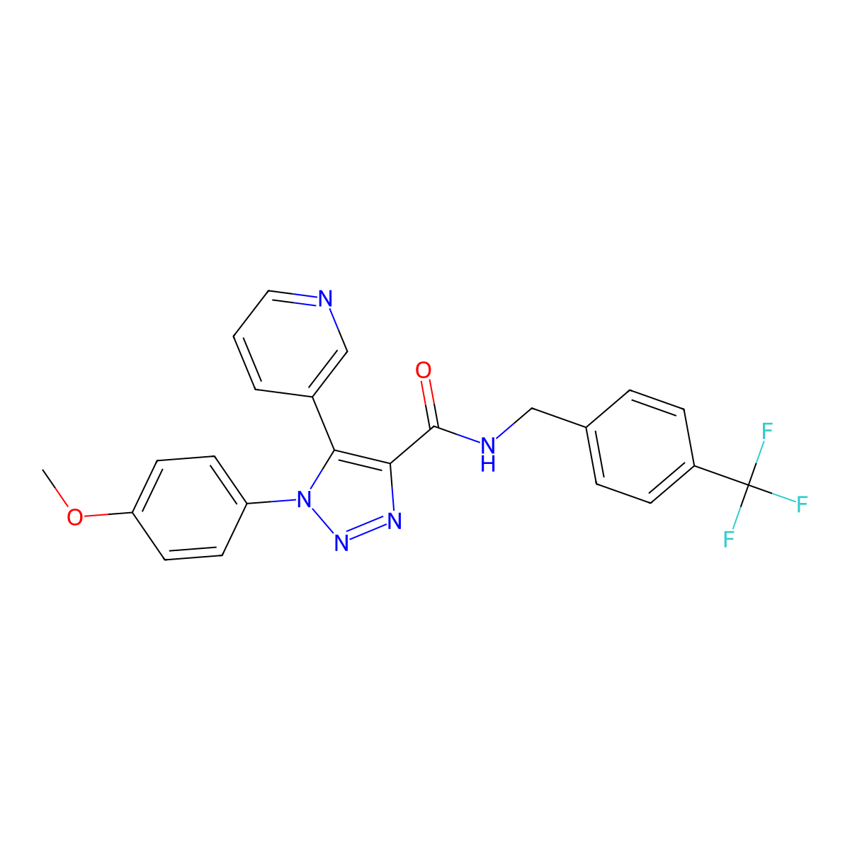1-(4-methoxyphenyl)-5-(pyridin-3-yl)-N-{[4-(trifluoromethyl)phenyl]methyl}-1H-1,2,3-triazole-4-carboxamide molecular structure, CAS 1206985-24-1