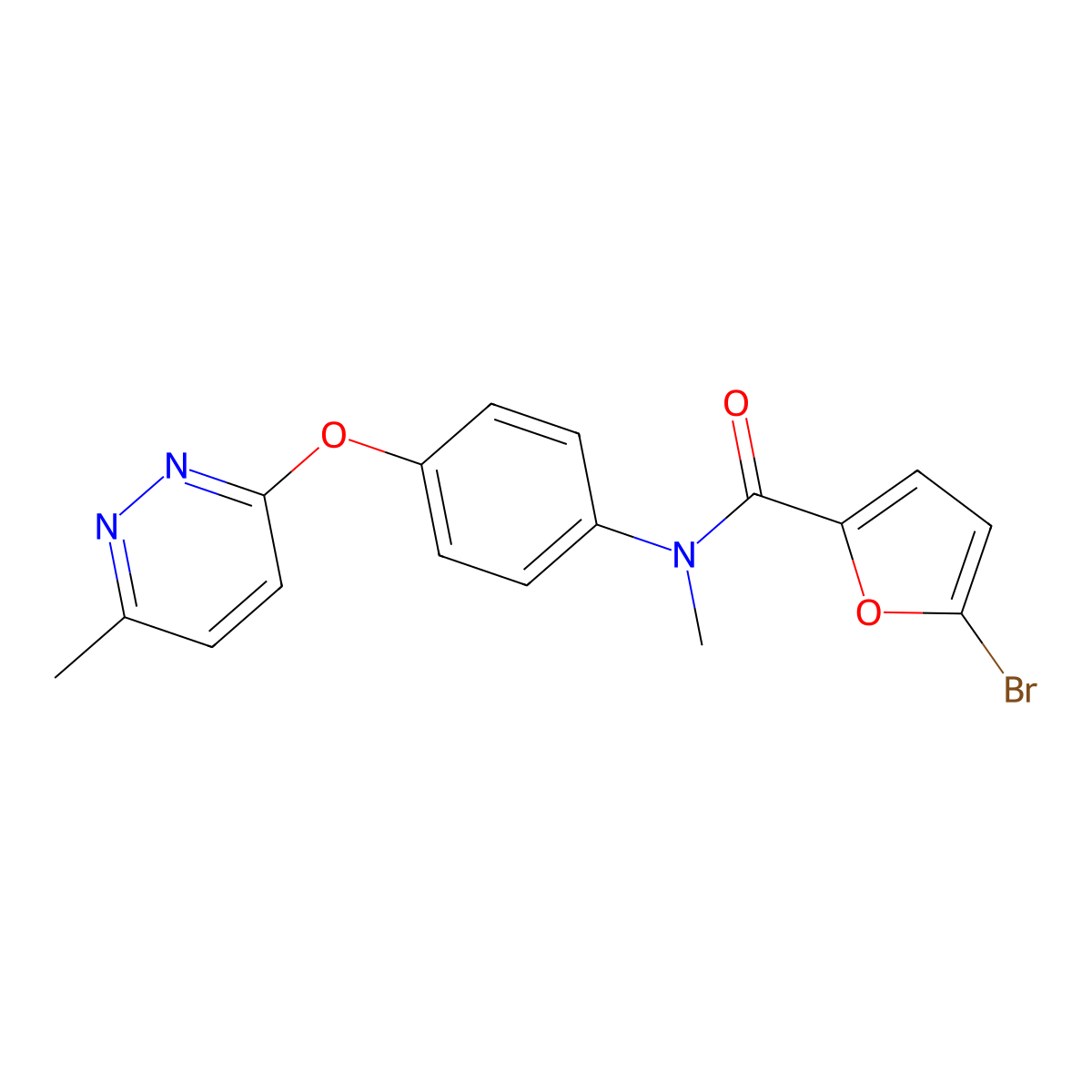 5-bromo-N-methyl-N-{4-[(6-methylpyridazin-3-yl)oxy]phenyl}furan-2-carboxamide molecular structure, CAS 1206985-26-3