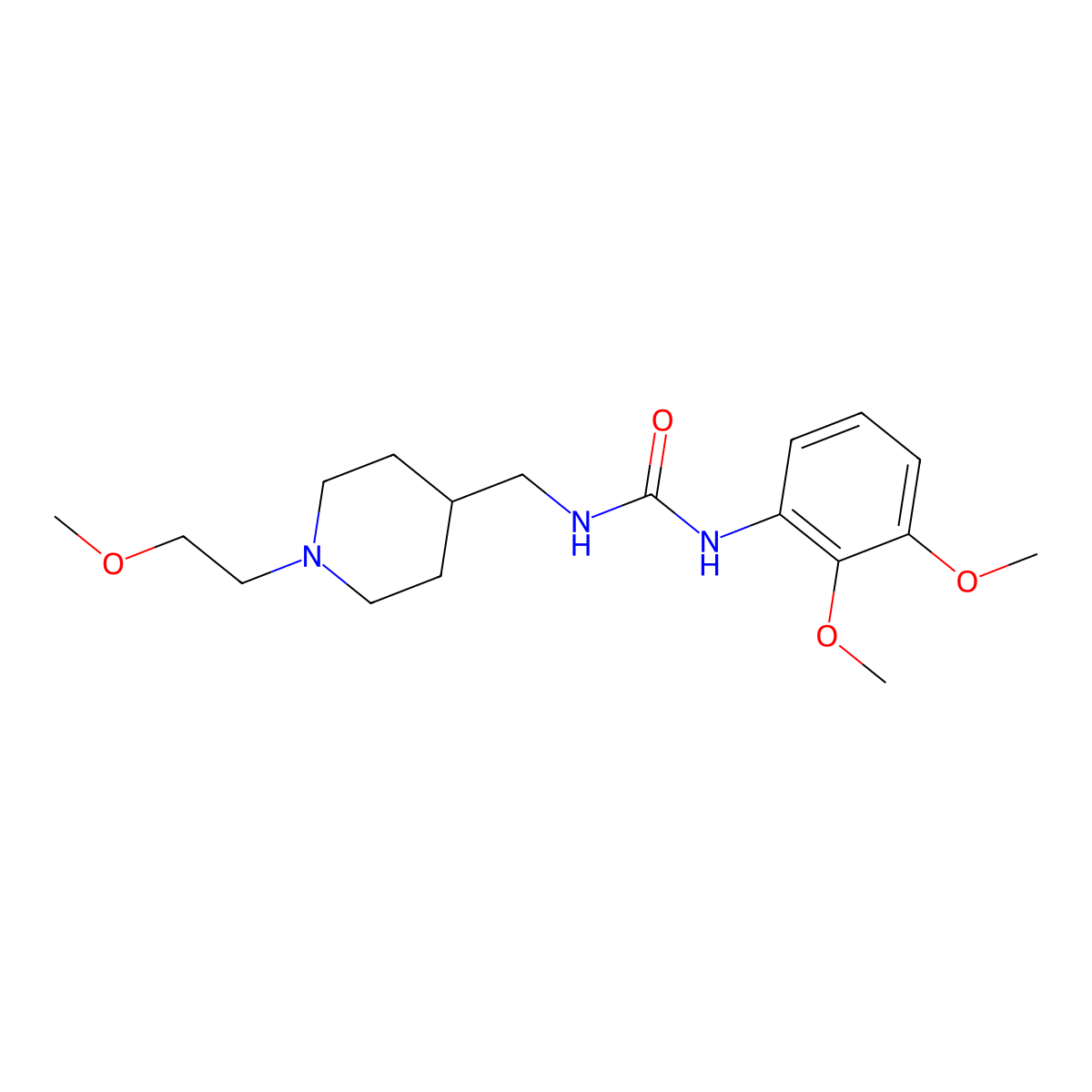 1-(2,3-Dimethoxyphenyl)-3-((1-(2-methoxyethyl)piperidin-4-yl)methyl)urea molecular structure, CAS 1206985-34-3