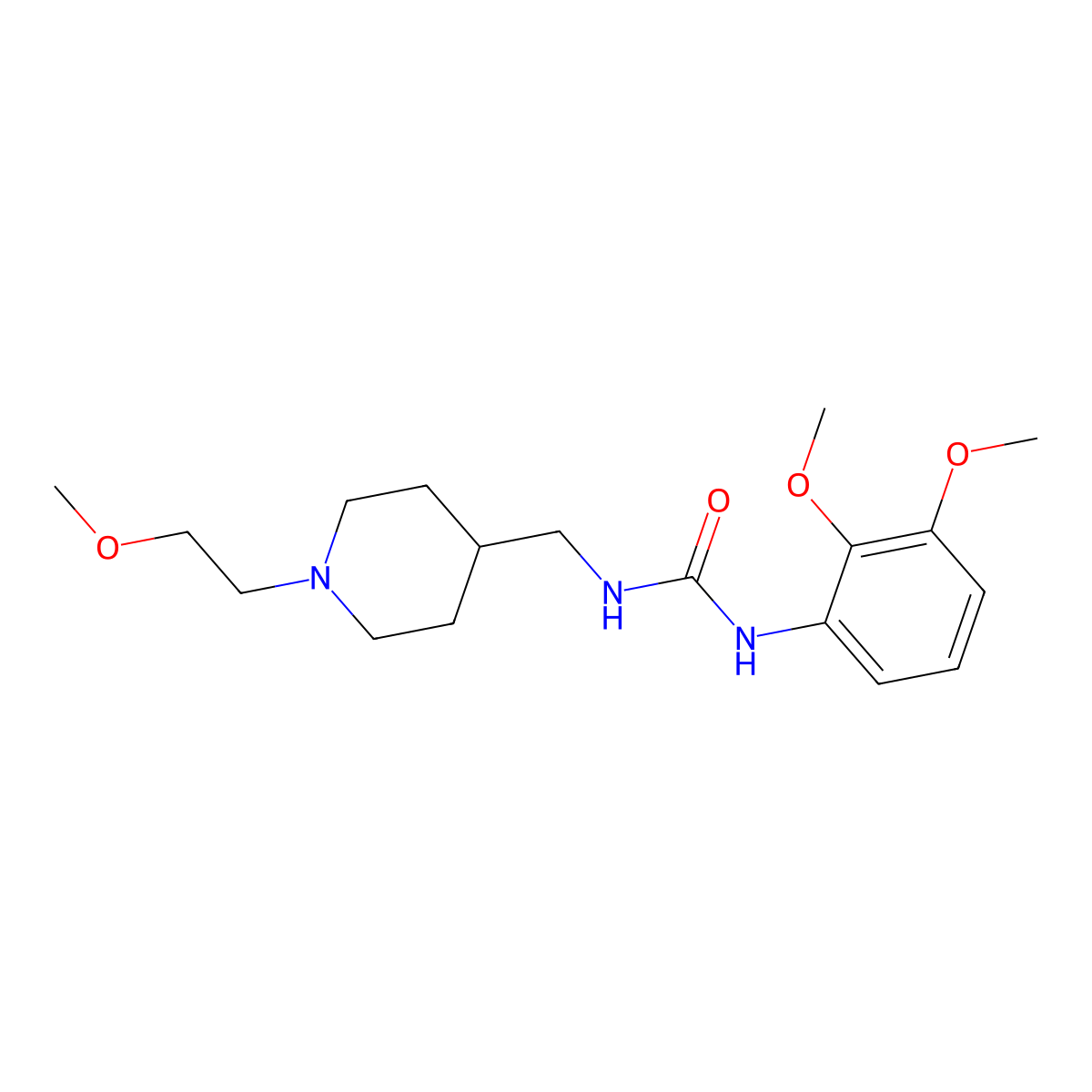 1-(2,3-Dimethoxyphenyl)-3-((1-(2-methoxyethyl)piperidin-4-yl)methyl)urea molecular structure, CAS 1206985-34-3