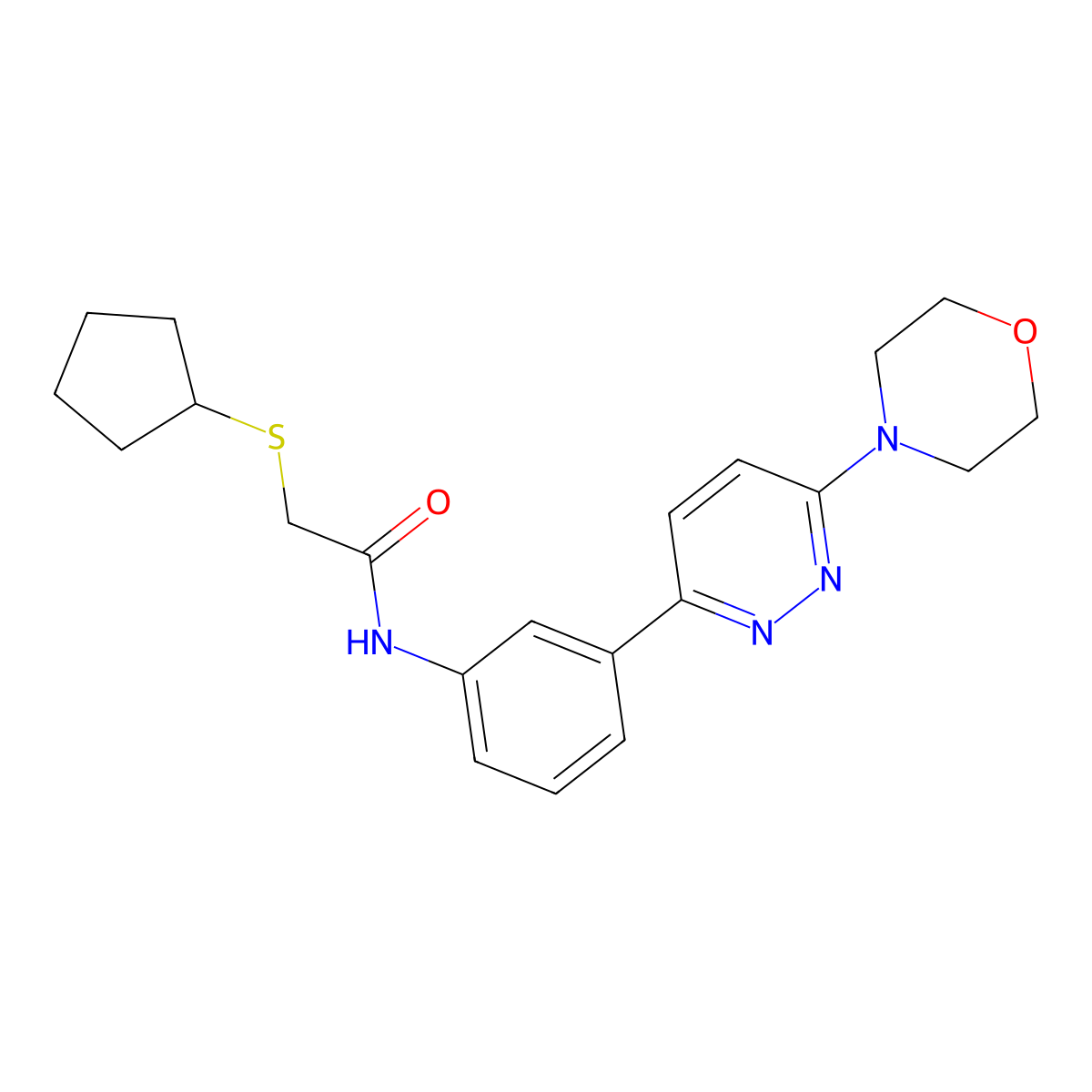 2-(cyclopentylthio)-N-(3-(6-morpholinopyridazin-3-yl)phenyl)acetamide molecular structure, CAS 1206985-40-1